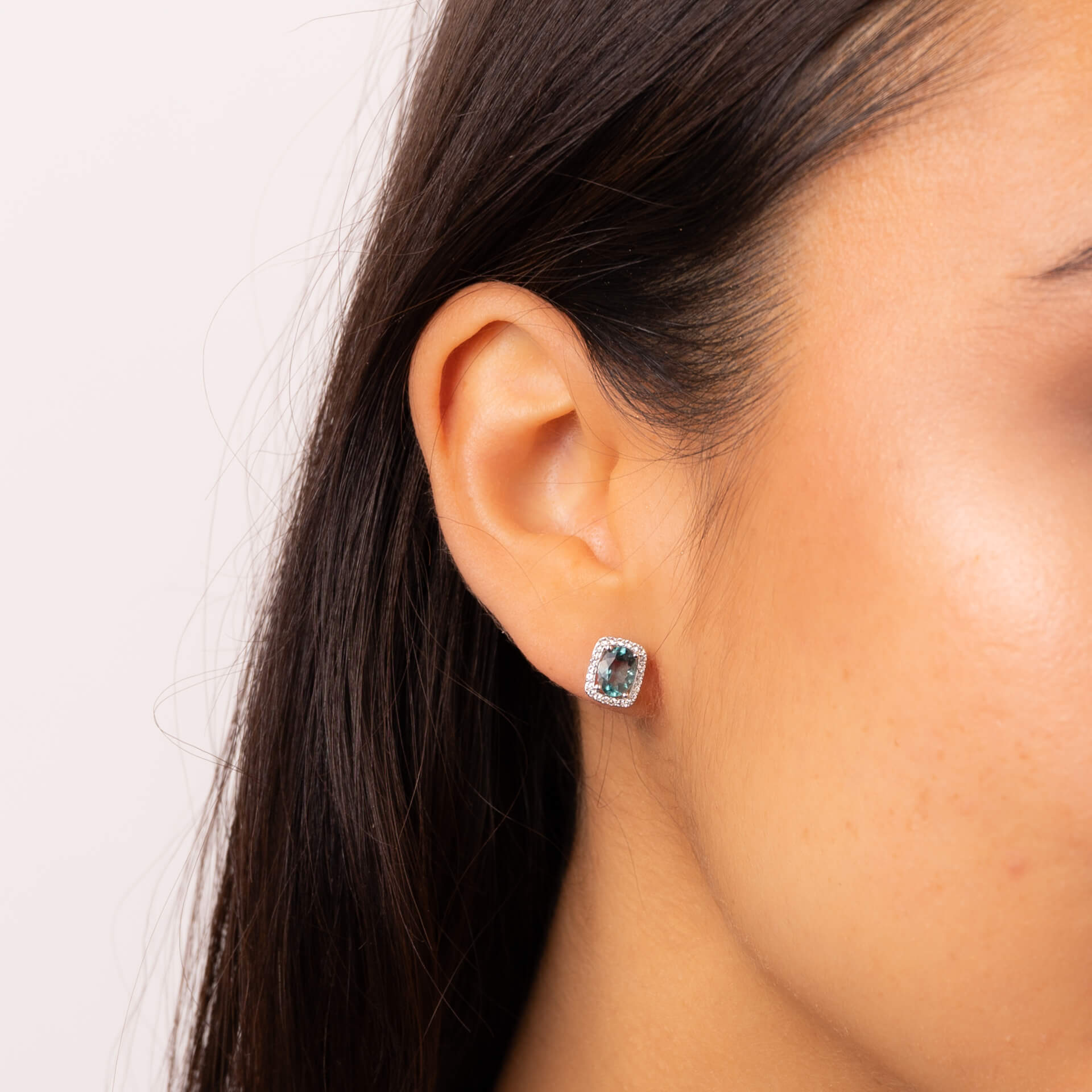 Blue Fluorite and White Topaz Earrings