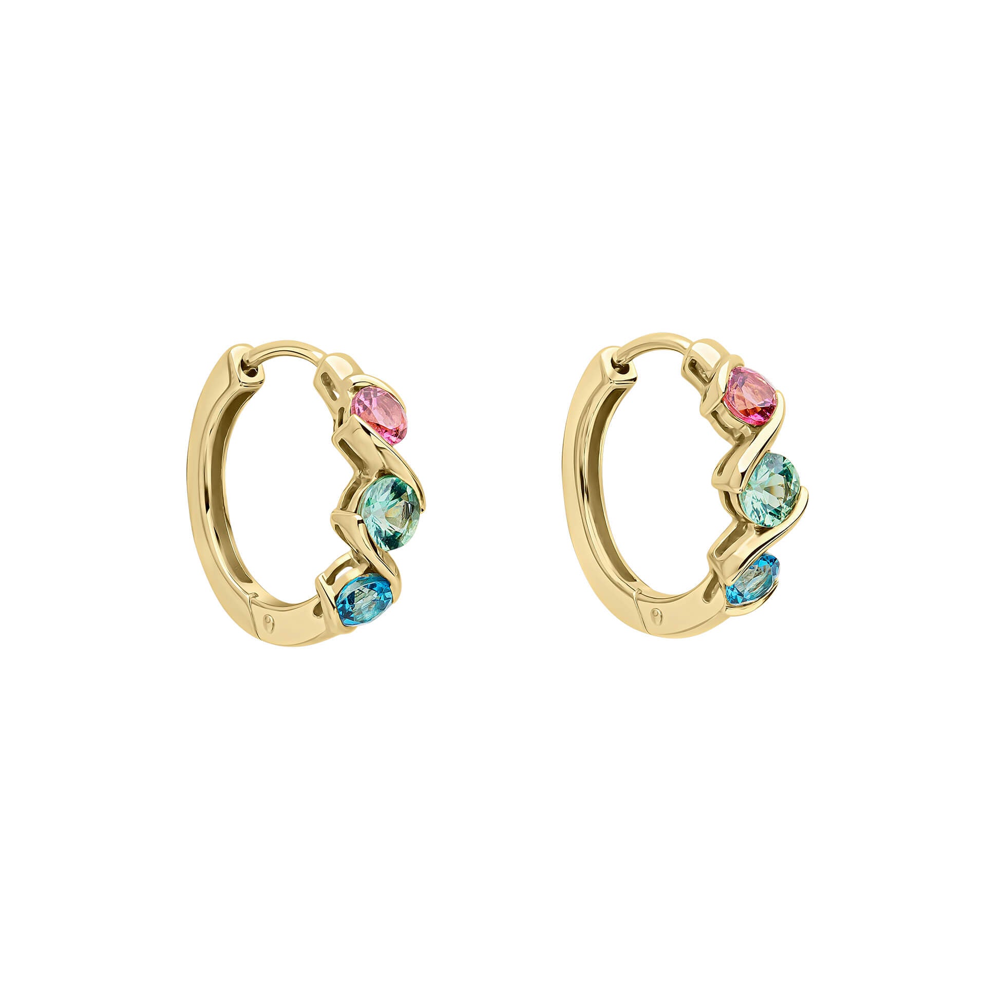 Amalfi Three Colour Twist Hoop Earrings