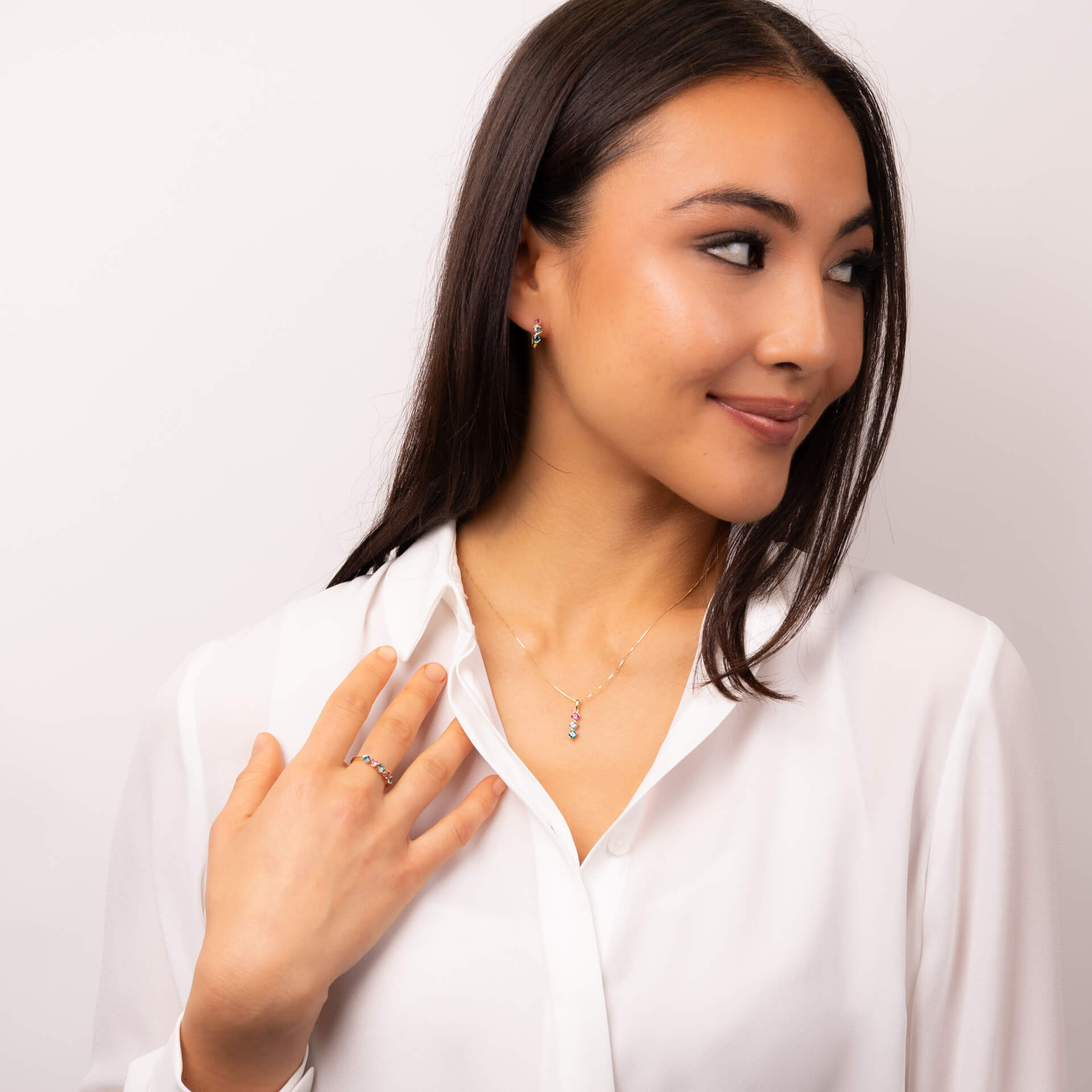 Amalfi Three Colour Twist Hoop Earrings
