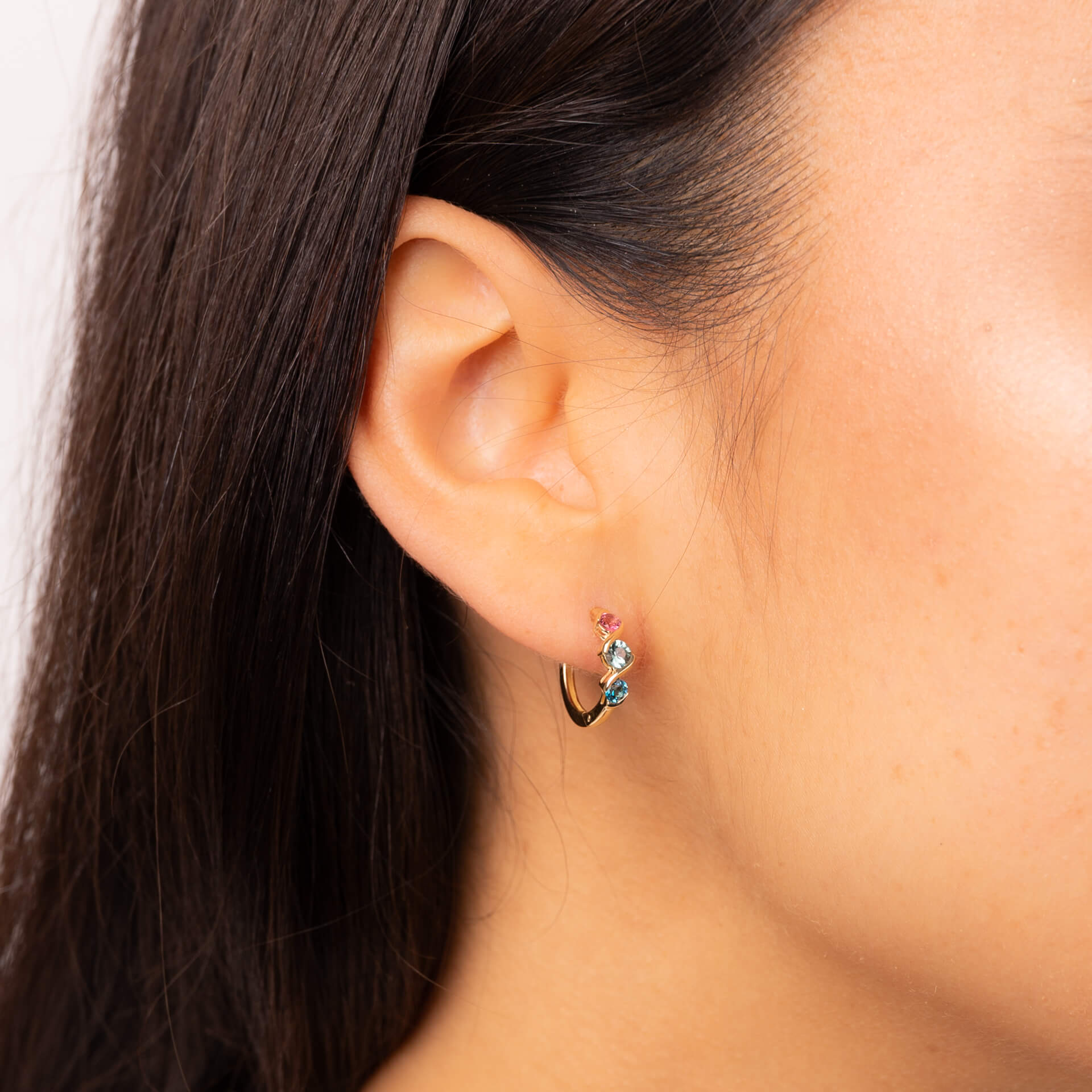 Amalfi Three Colour Twist Hoop Earrings