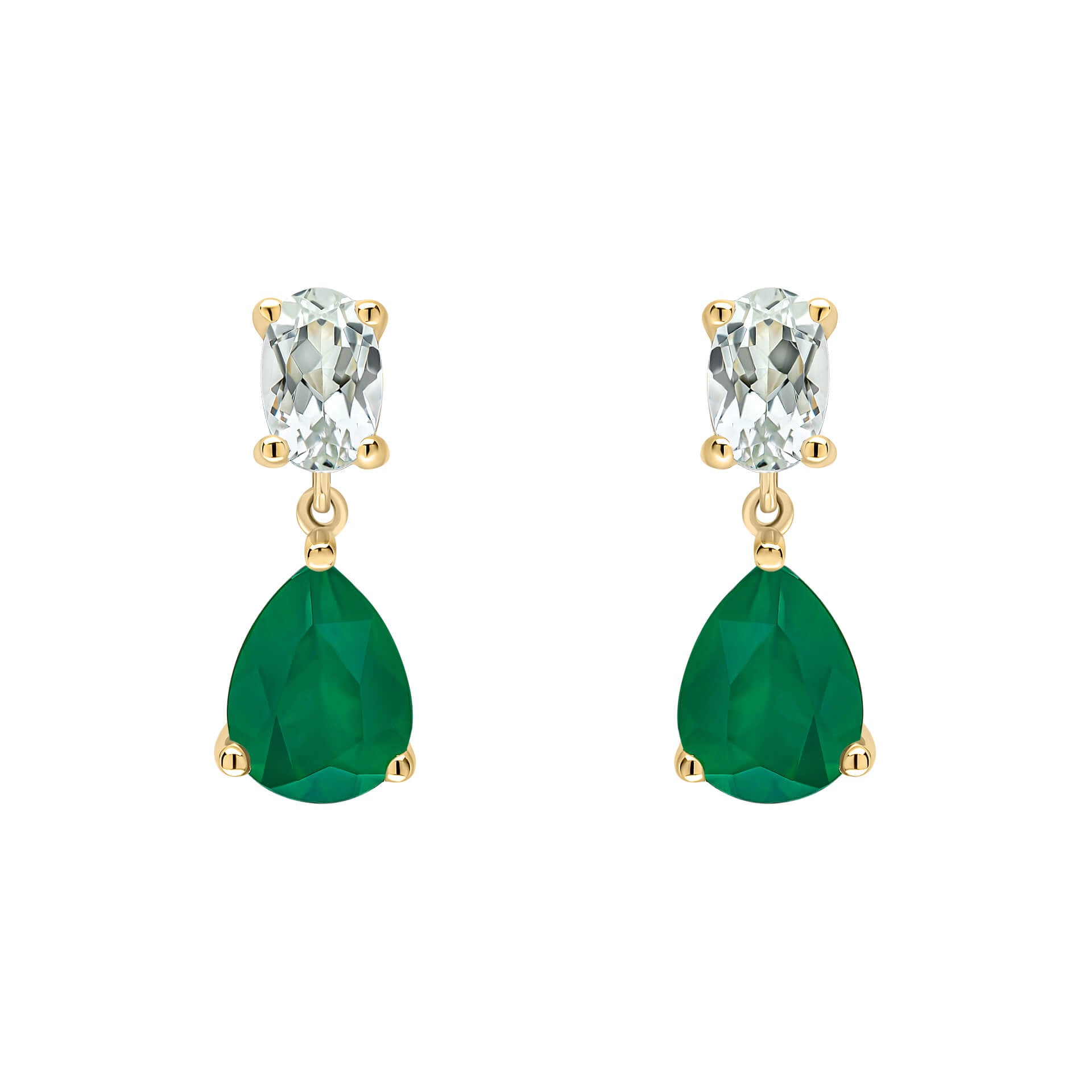 Toi et Moi Amethyst and Onyx Drop Earrings