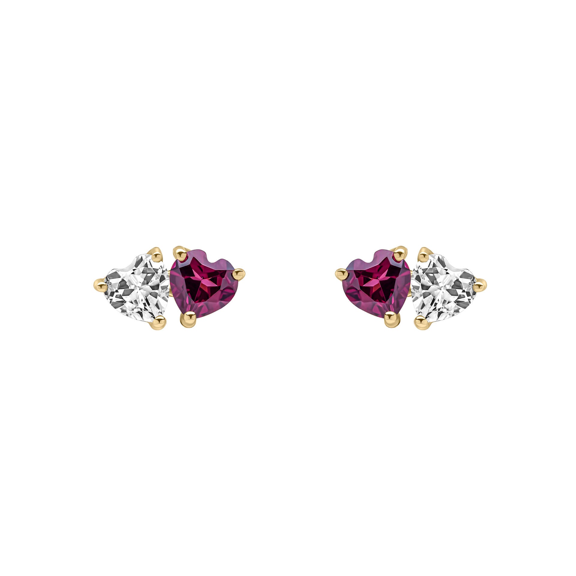 Toi et Moi Heart Stud Earrings