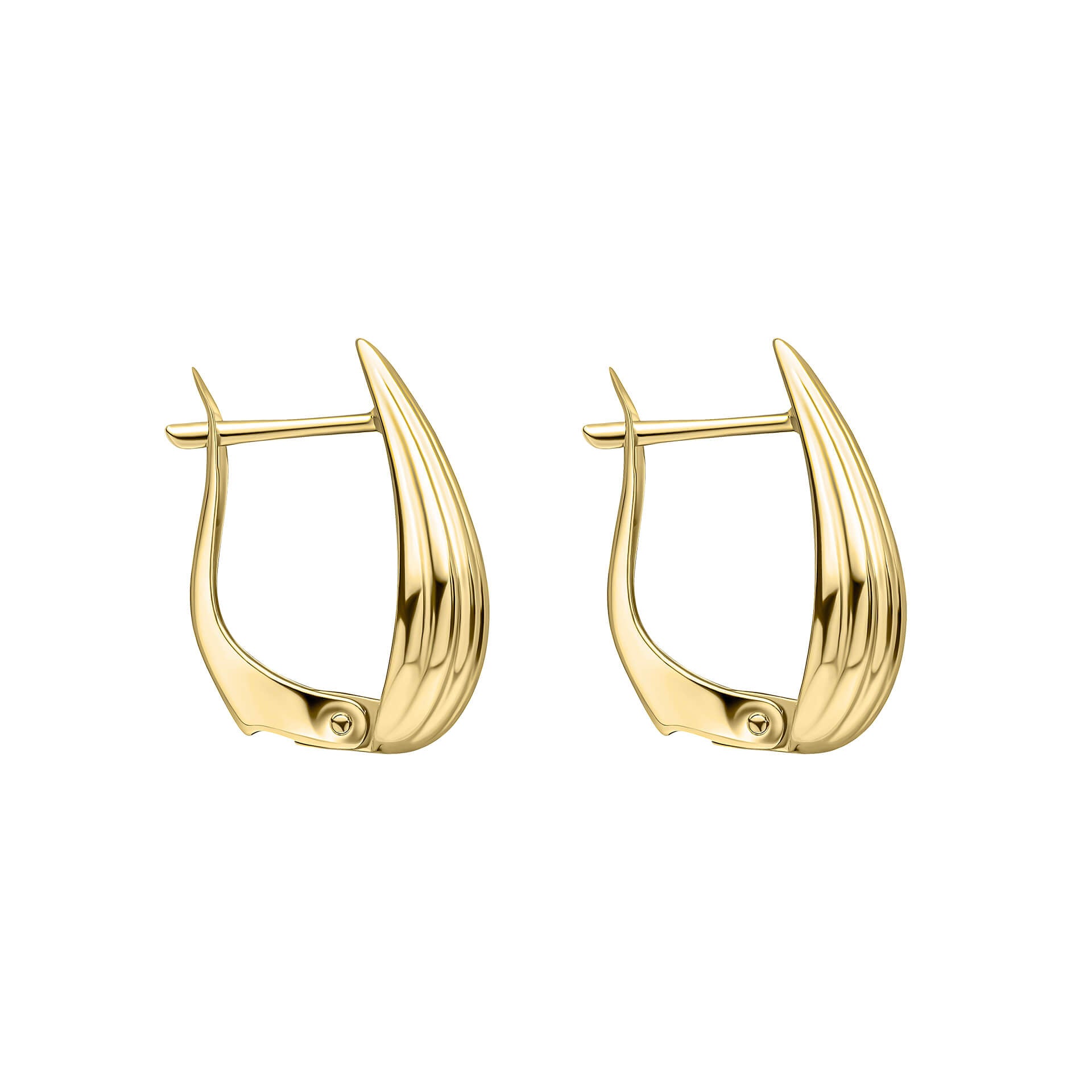 Ridged Teardrop Hoop Earrings