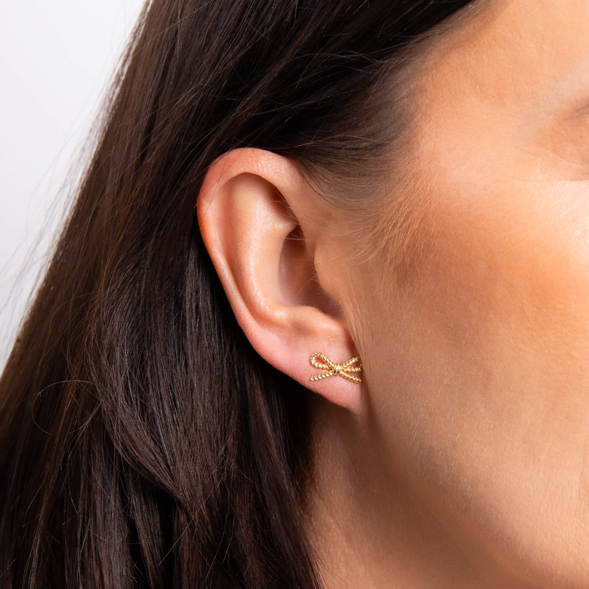 Rope Bow Stud Earrings