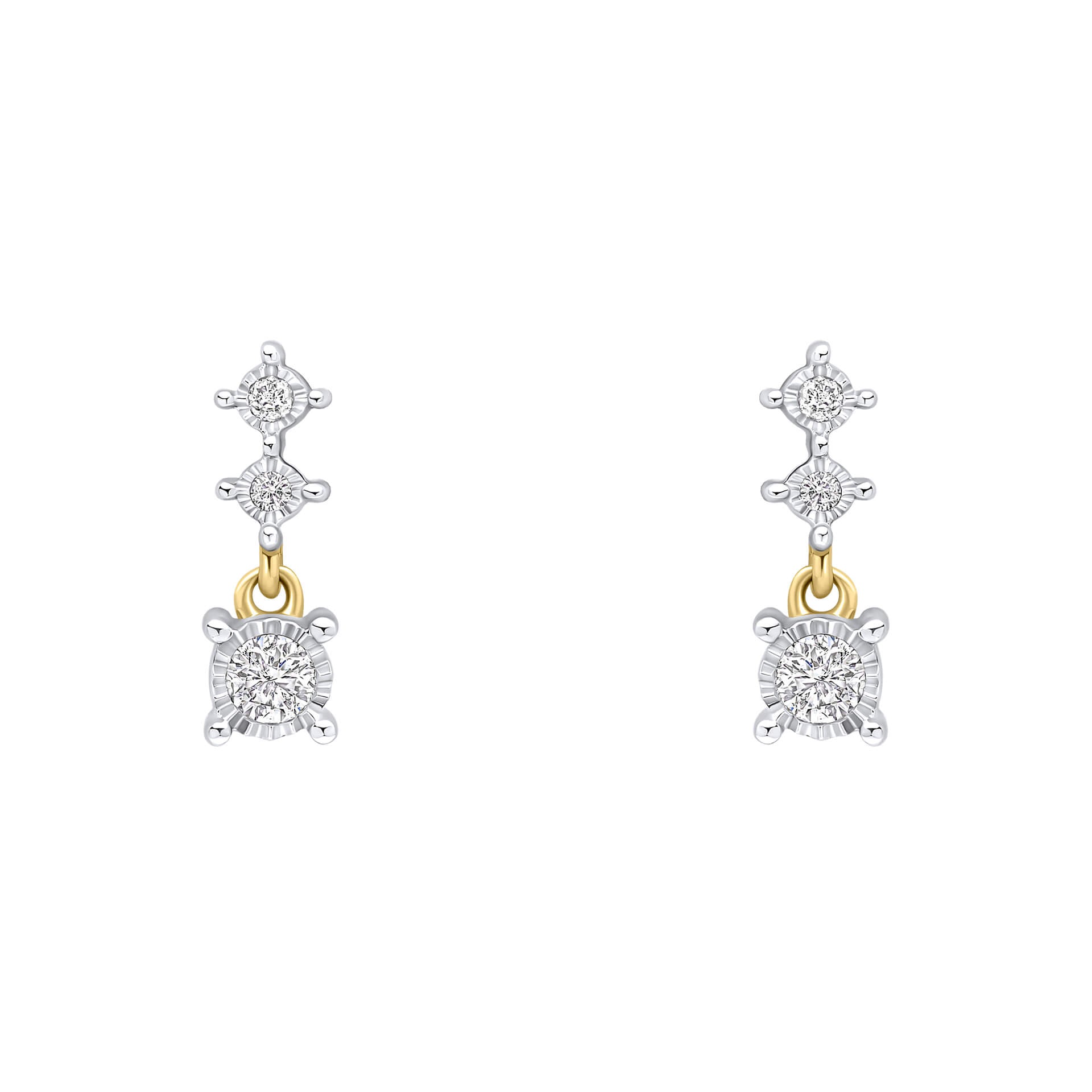 Diamond Trilogy Drop Earrings