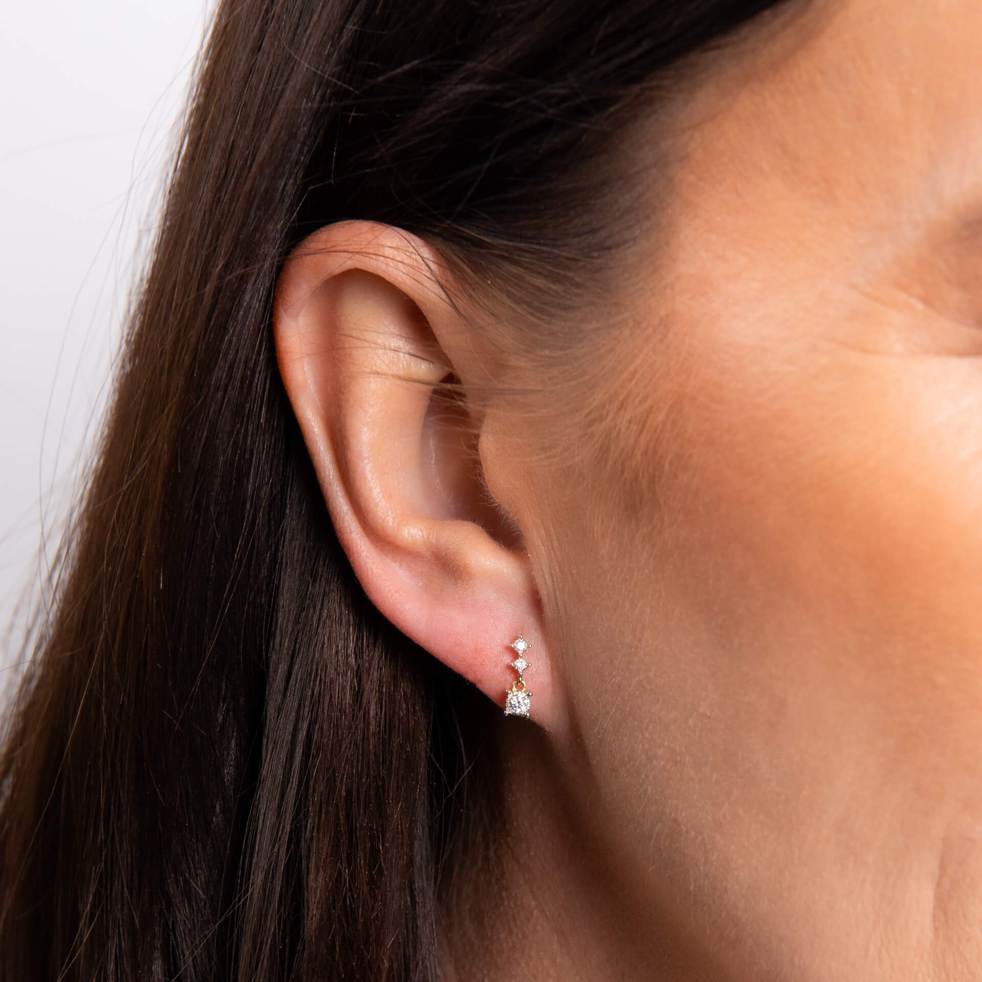 Diamond Trilogy Drop Earrings