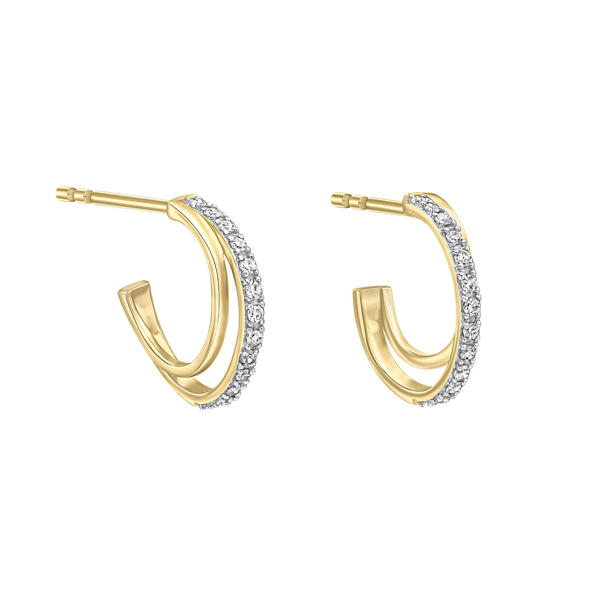 Diamond Double Hoop Earrings