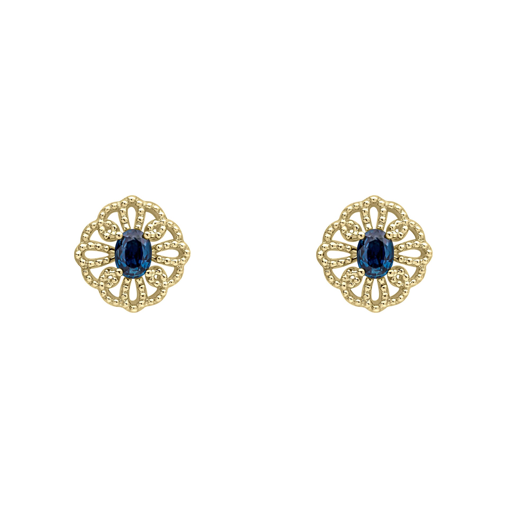 Ornate Sapphire Stud Earrings