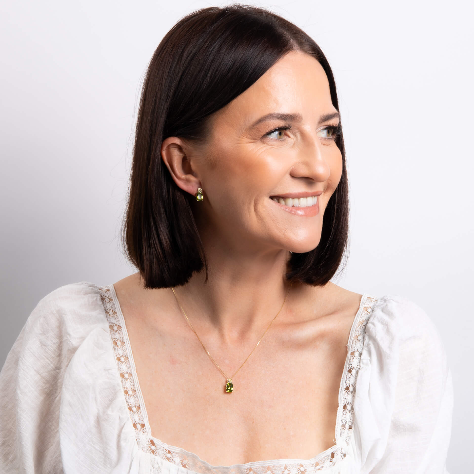 Cushion Cut and Cluster Peridot Earrings
