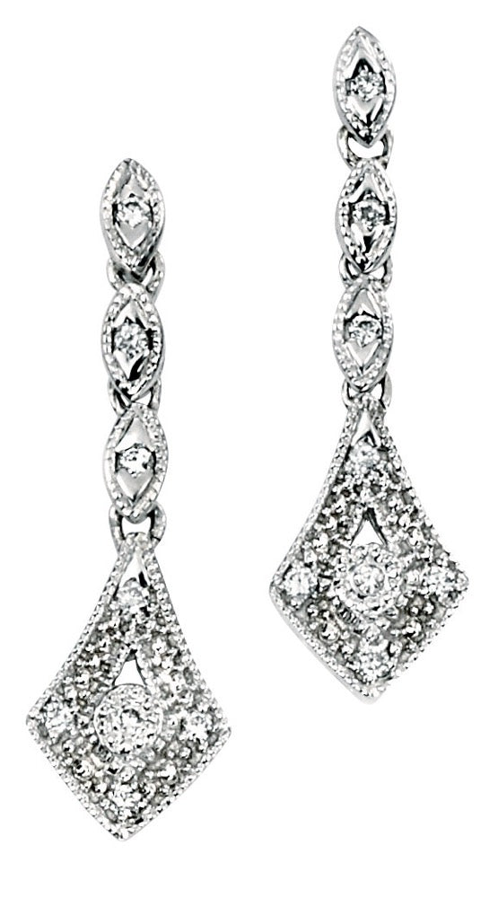 Vintage Drop Earrings with Diamond