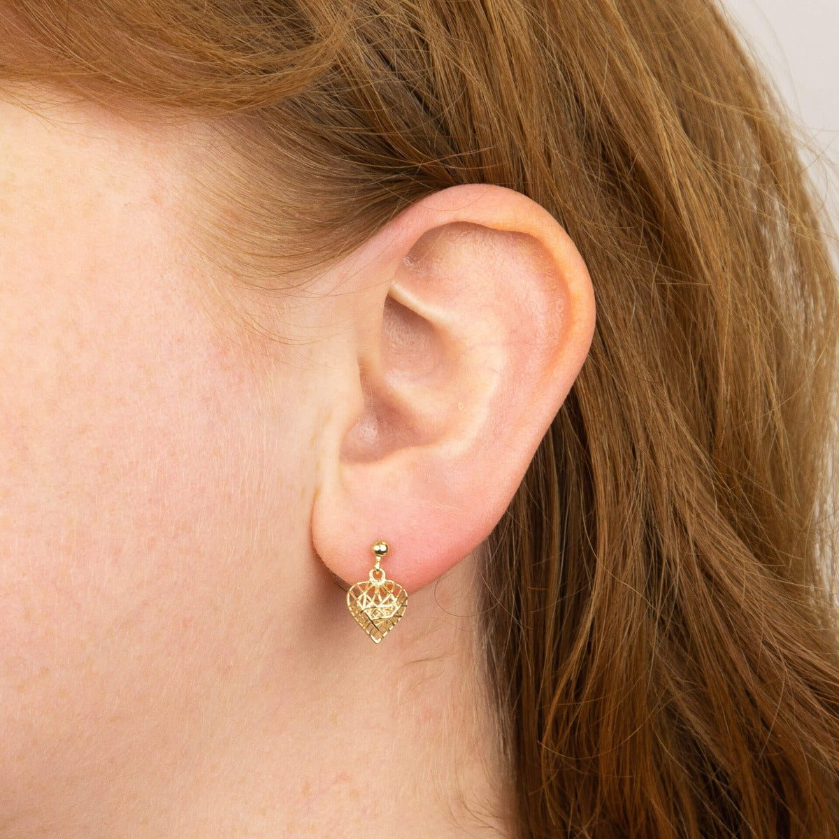 Caged Heart Drop Earrings