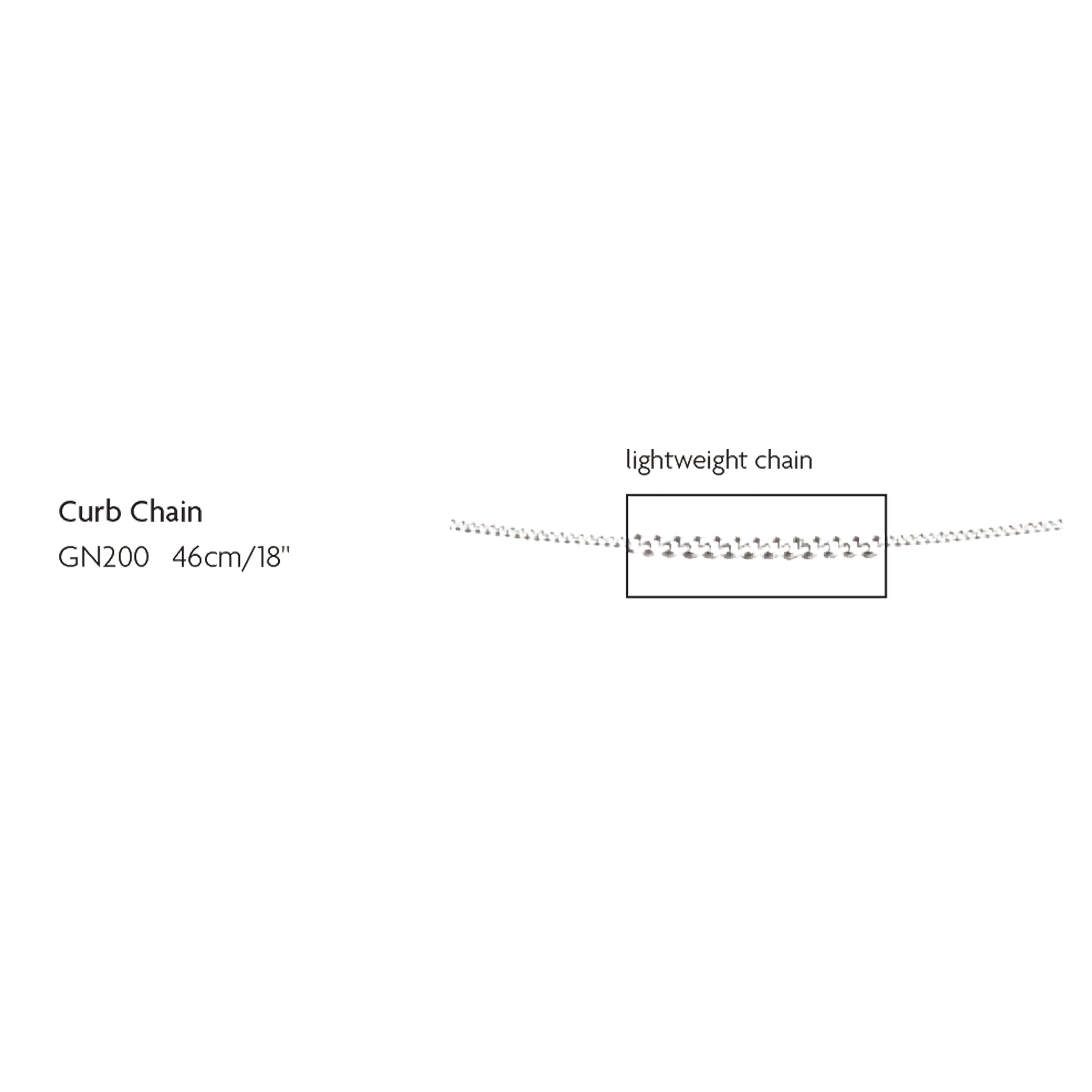 0.6mm Curb Chain 46cm