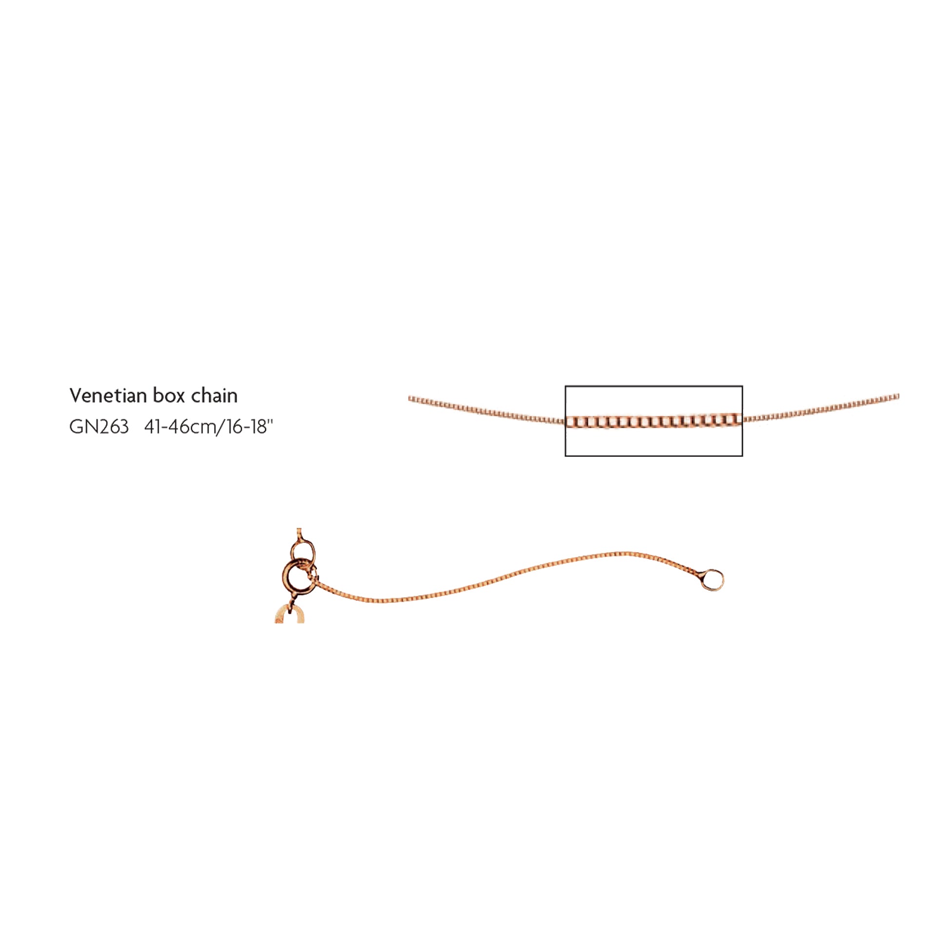 Venetian Box Chain 41cm-46cm