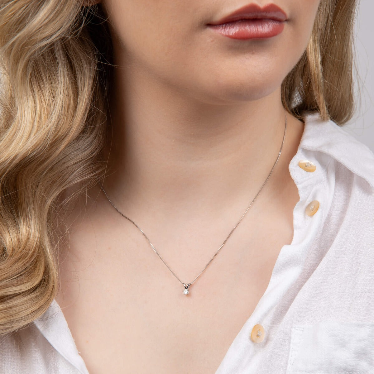Double Bale Solitaire Diamond Pendant