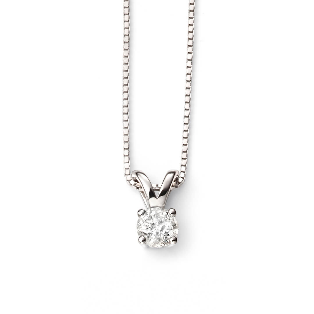 Double Bale Solitaire Diamond Pendant