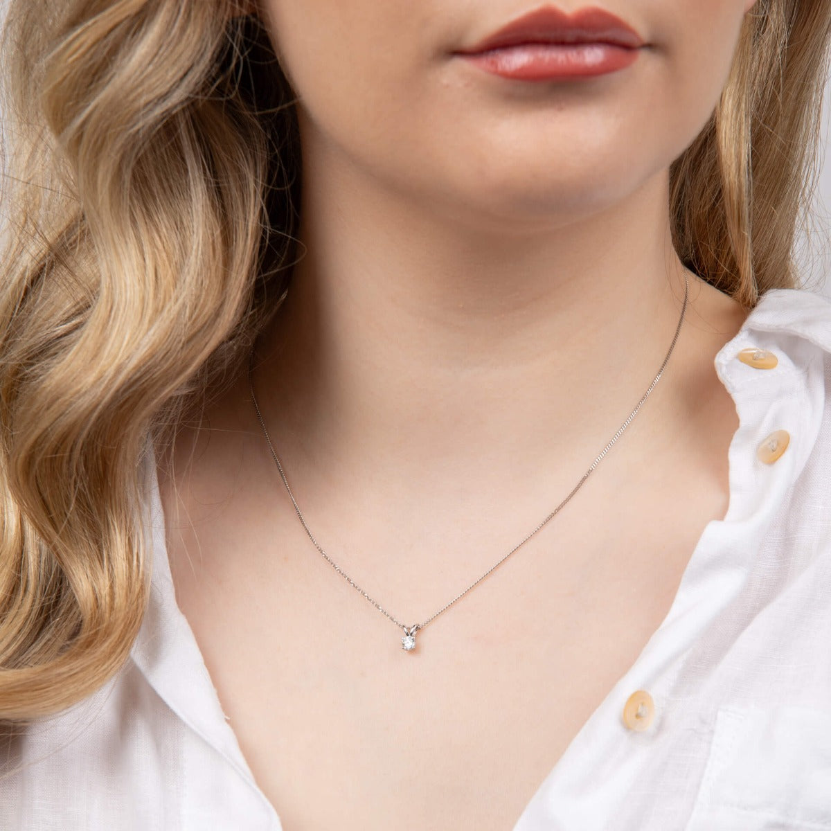 Double Bale Solitaire Diamond Pendant