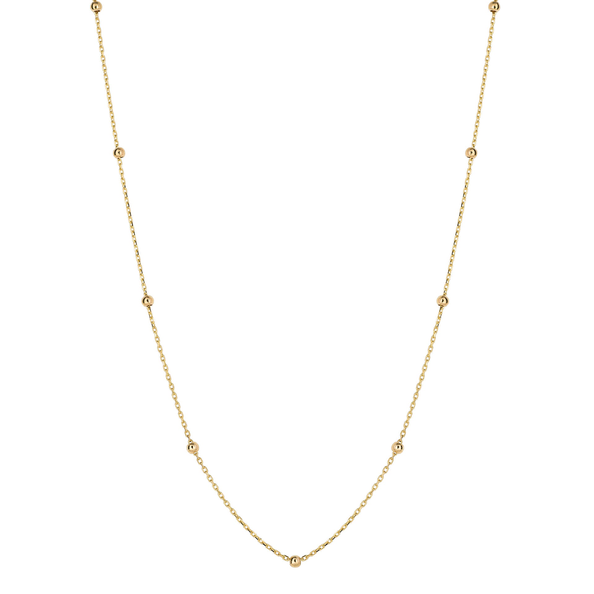 Fine Ball Station Chain Necklace
