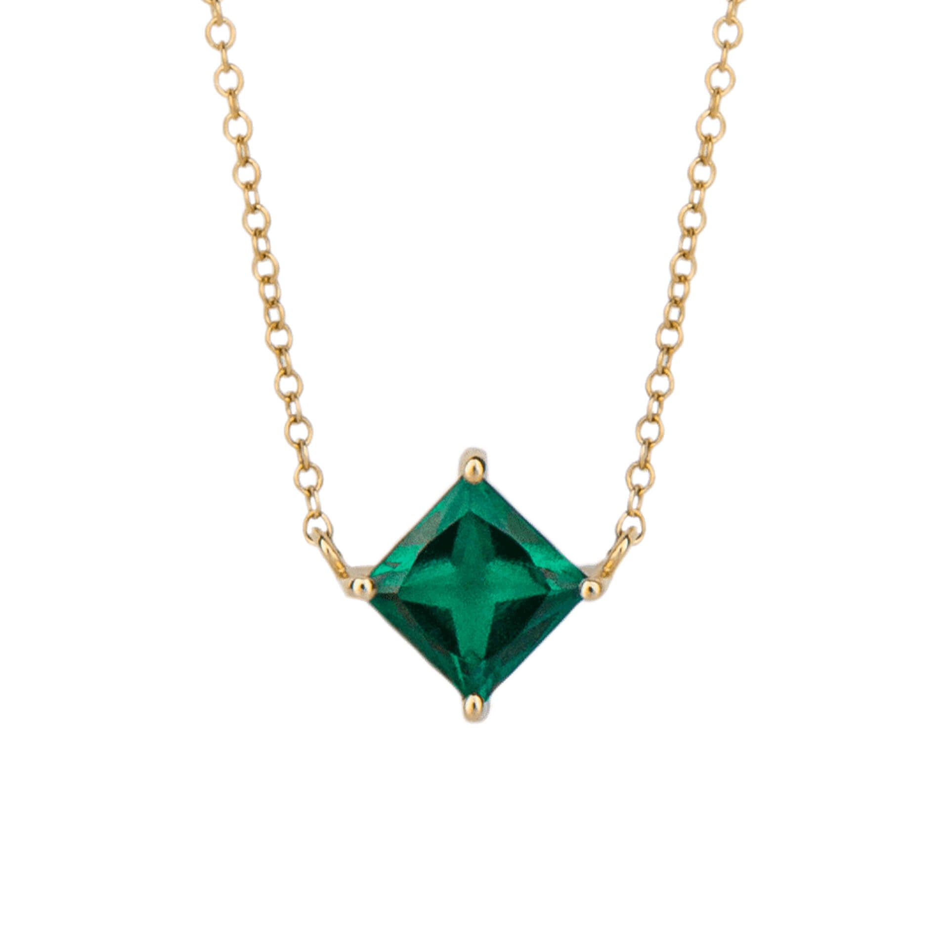 Princess Cut Necklace with Lab Created Precious Stones