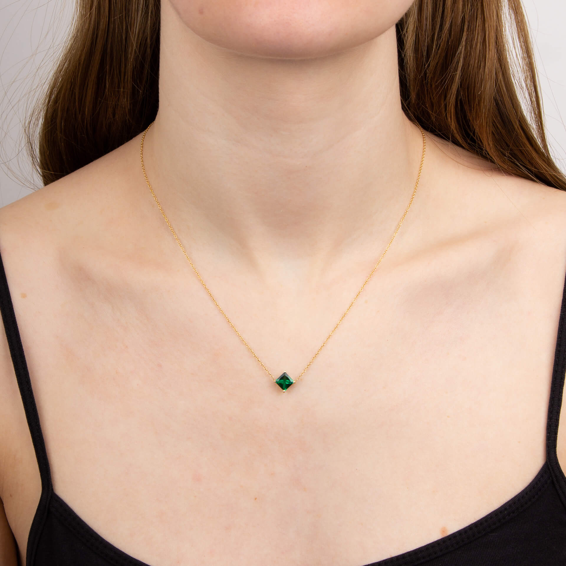 Princess Cut Necklace with Lab Created Precious Stones