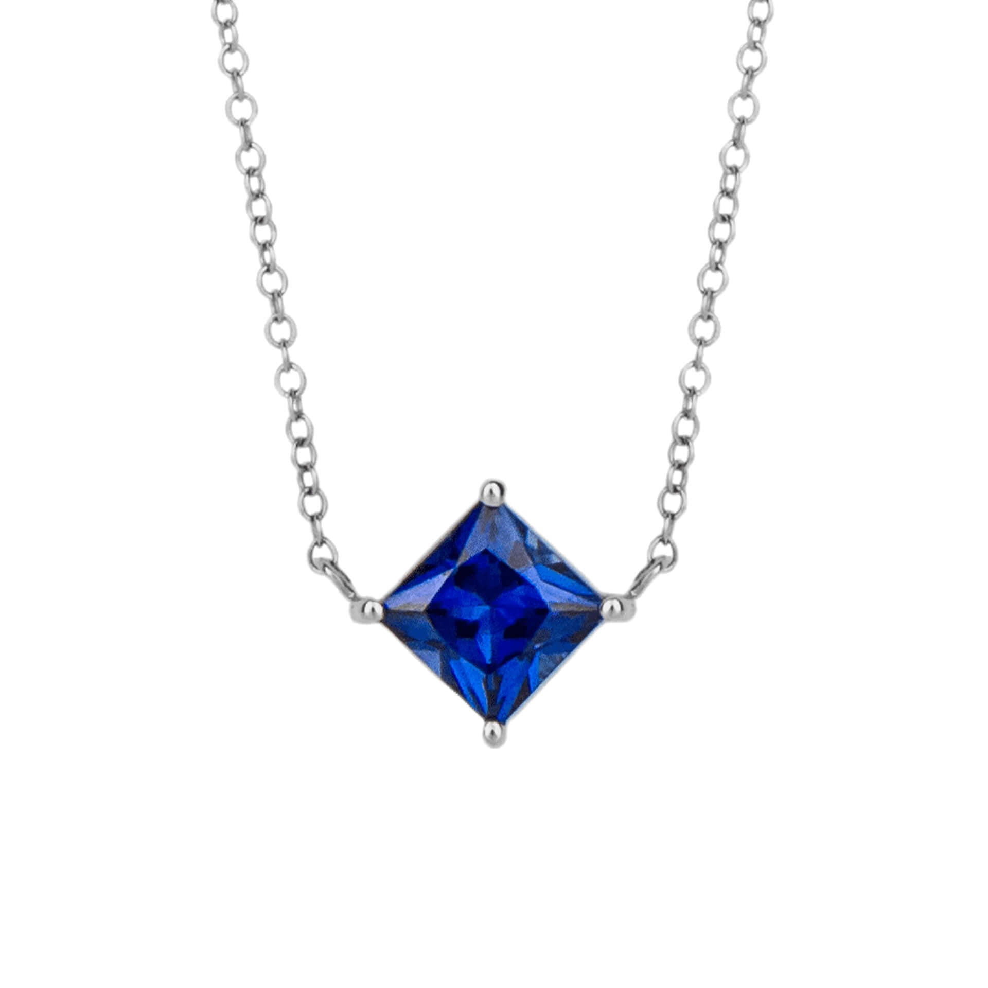 Princess Cut Necklace with Lab Created Precious Stones