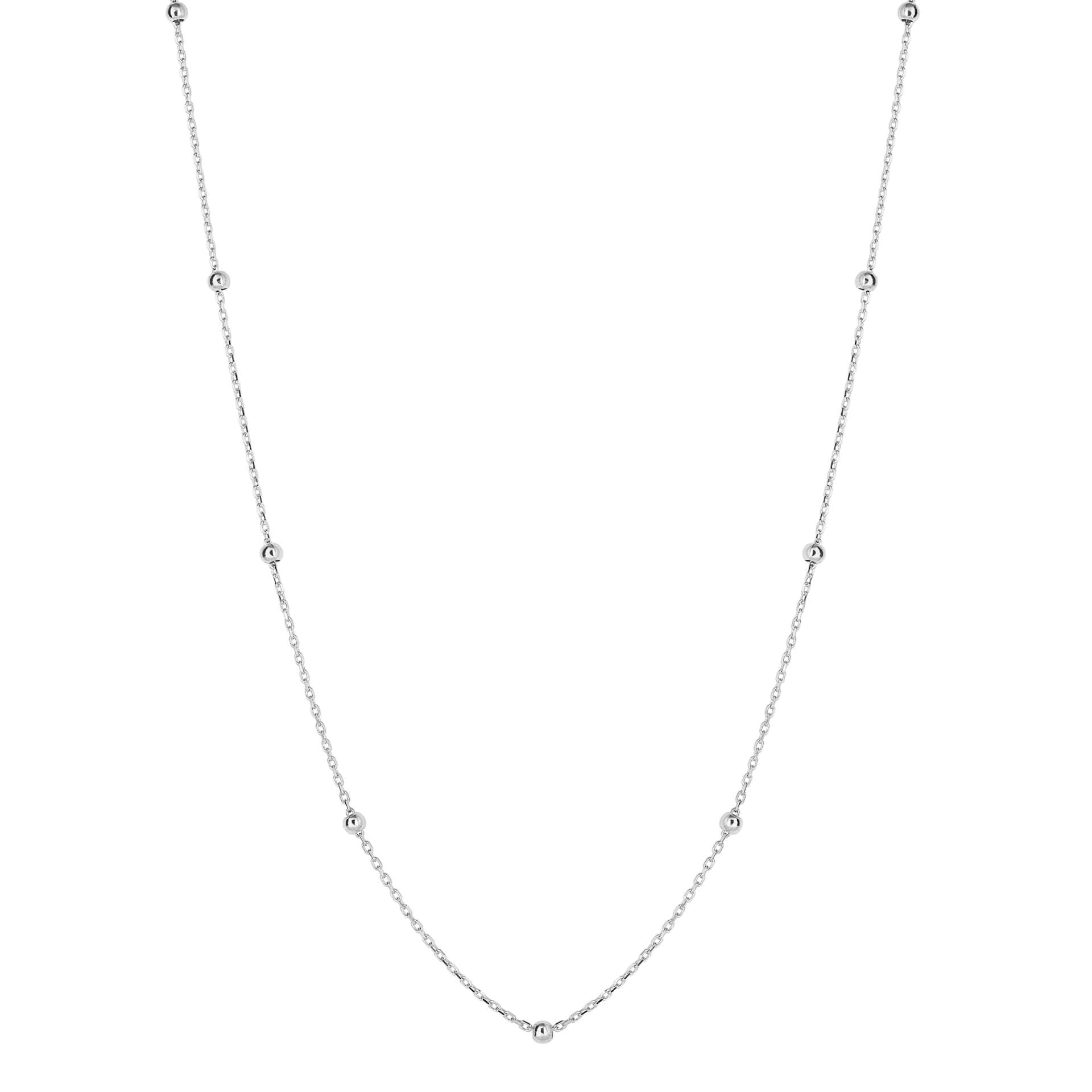 Fine Ball Station Chain Necklace