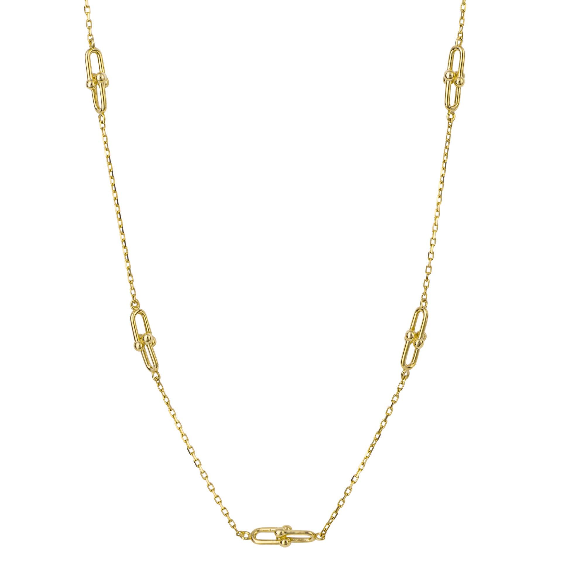 U Shape Link Station Necklace