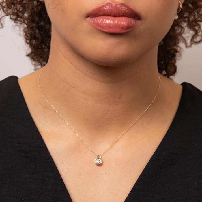 Bezel Set Necklace