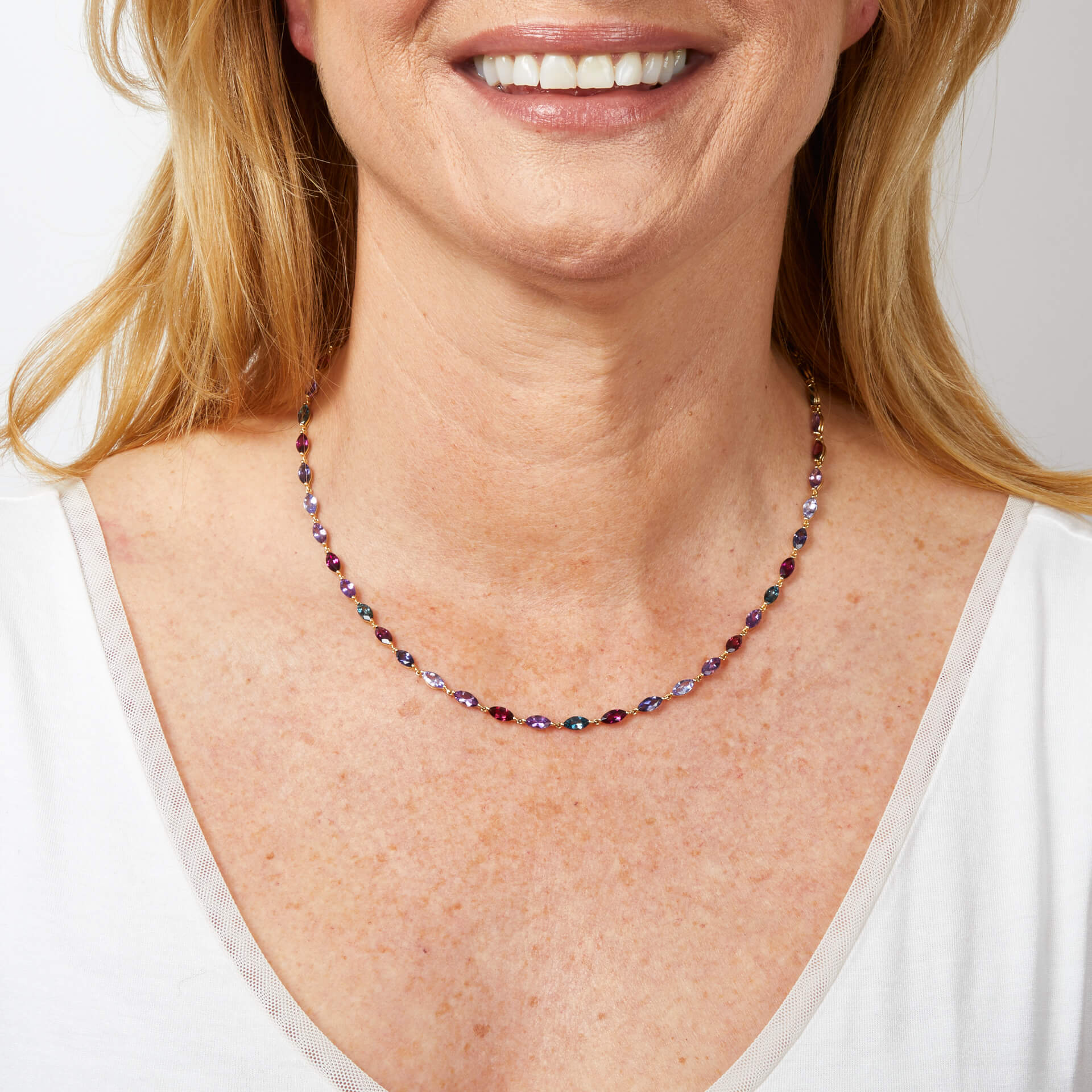 Semi-Precious Navette Necklace
