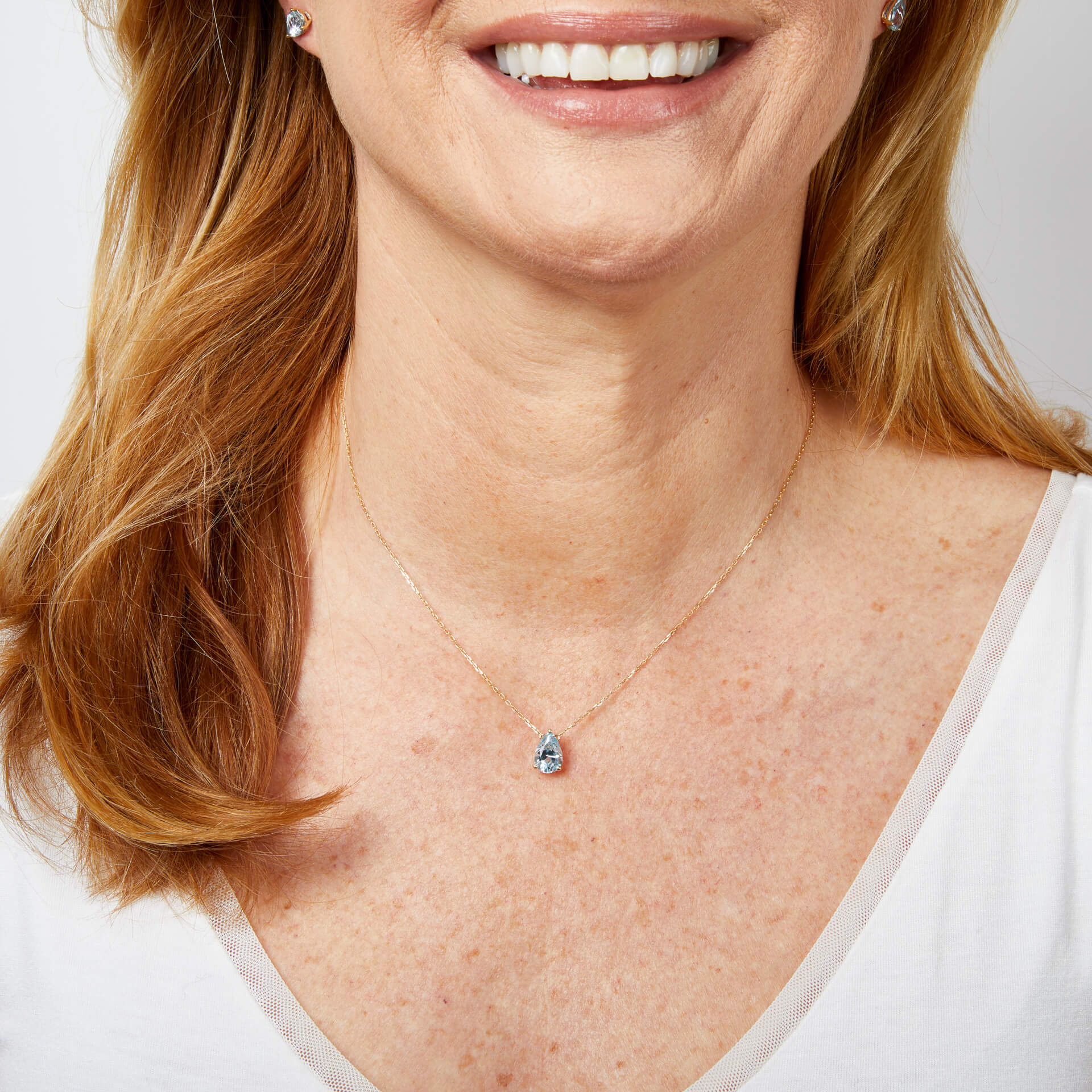 Pear Fancy Cut Topaz Necklace