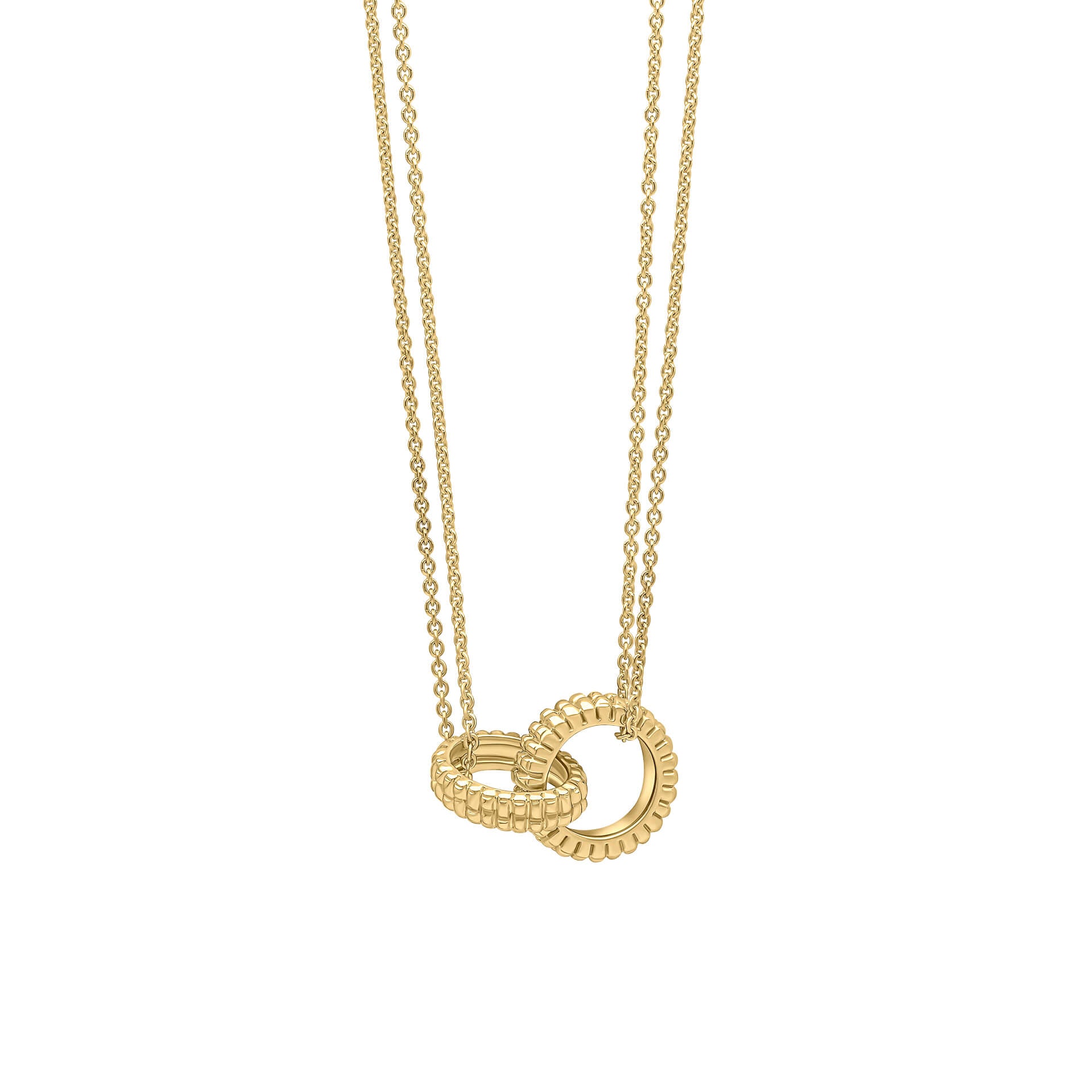 Ridged Texture Interlinking Necklace