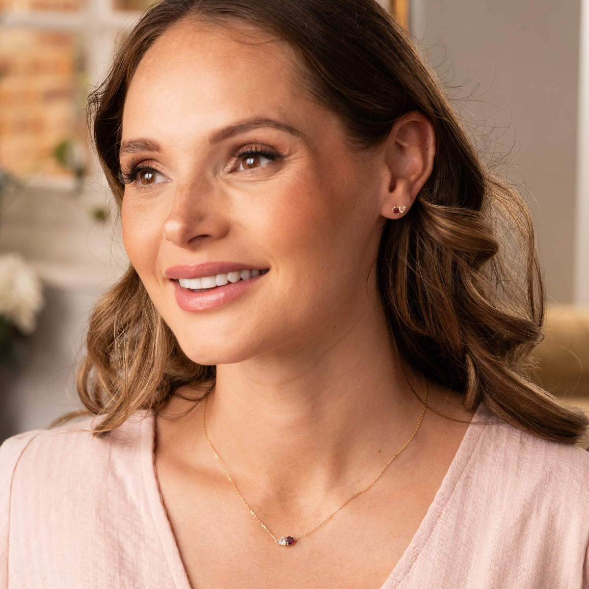Toi et Moi Heart Stud Earrings