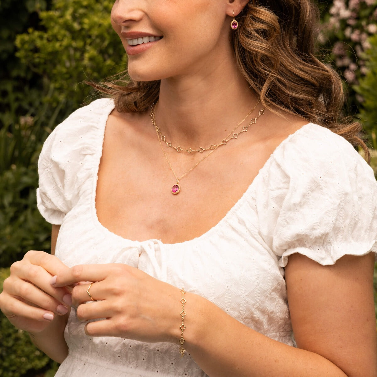 Oval Cut Pink Topaz Pendant