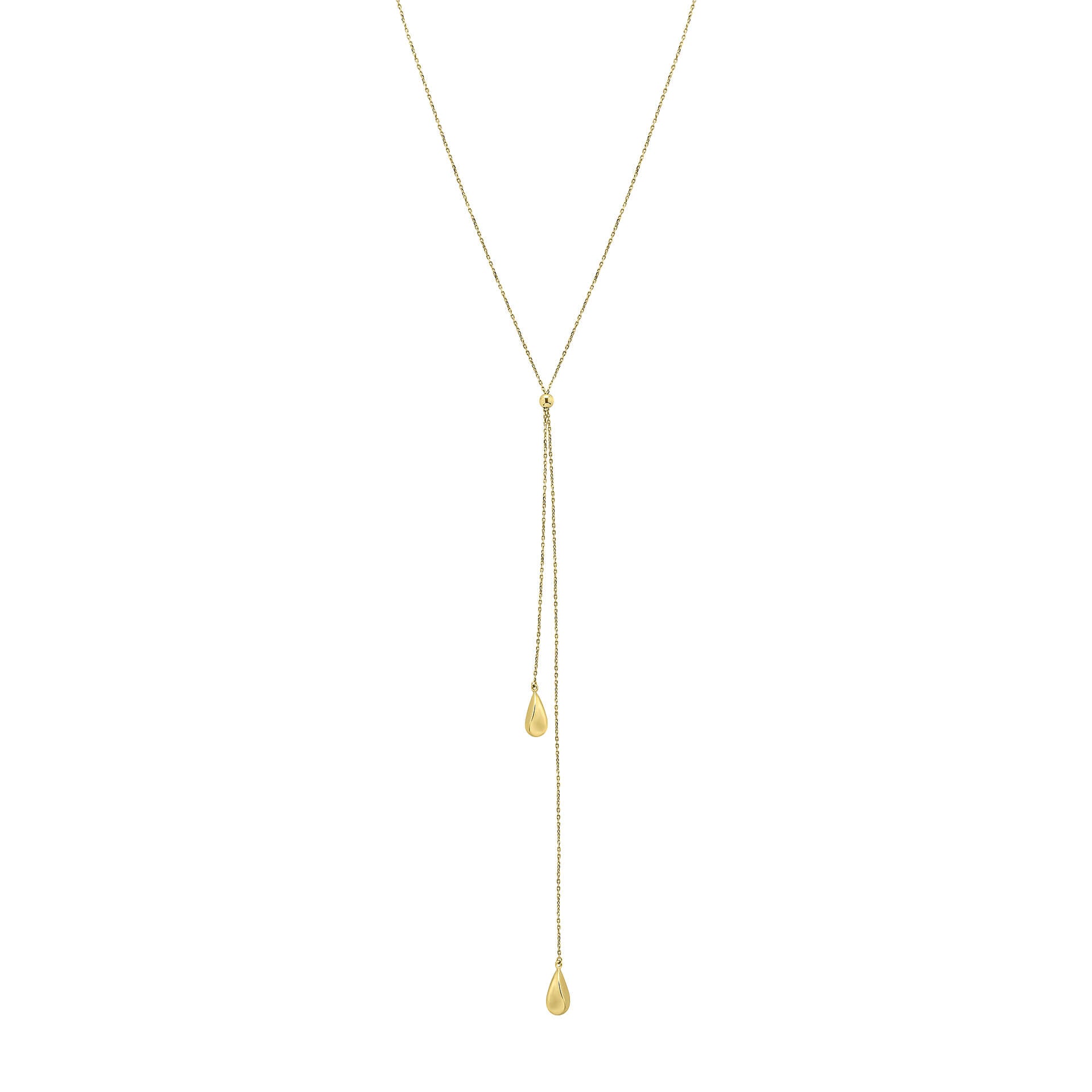 Organic Teardrop Lariat Necklace