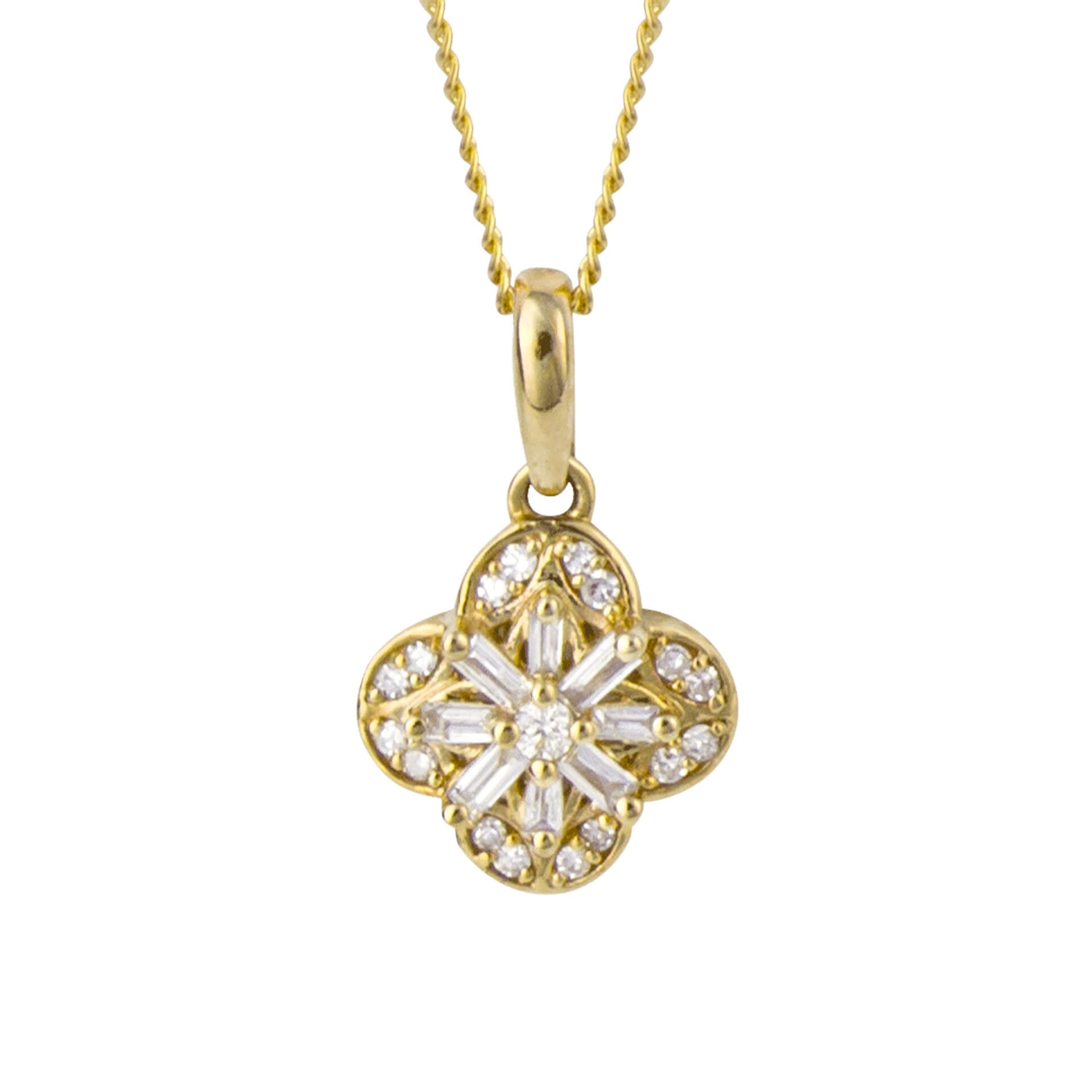 Flower Pendant with Diamond