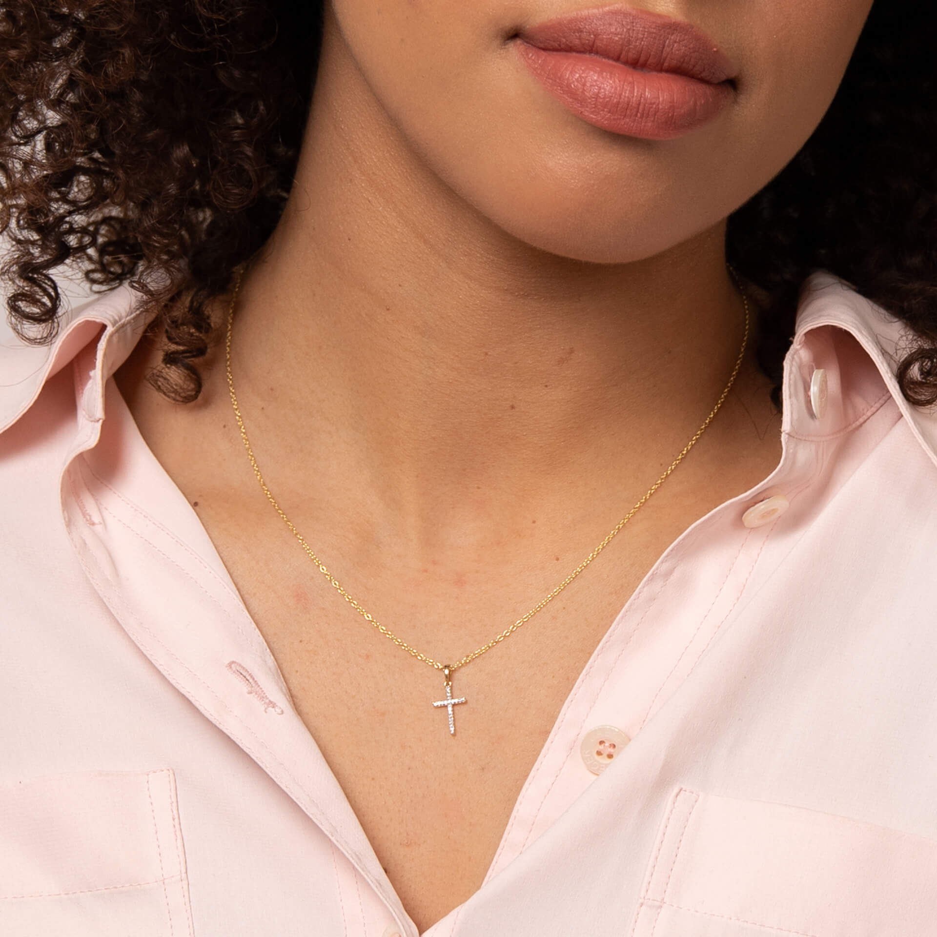 Cross Pendant with Diamond