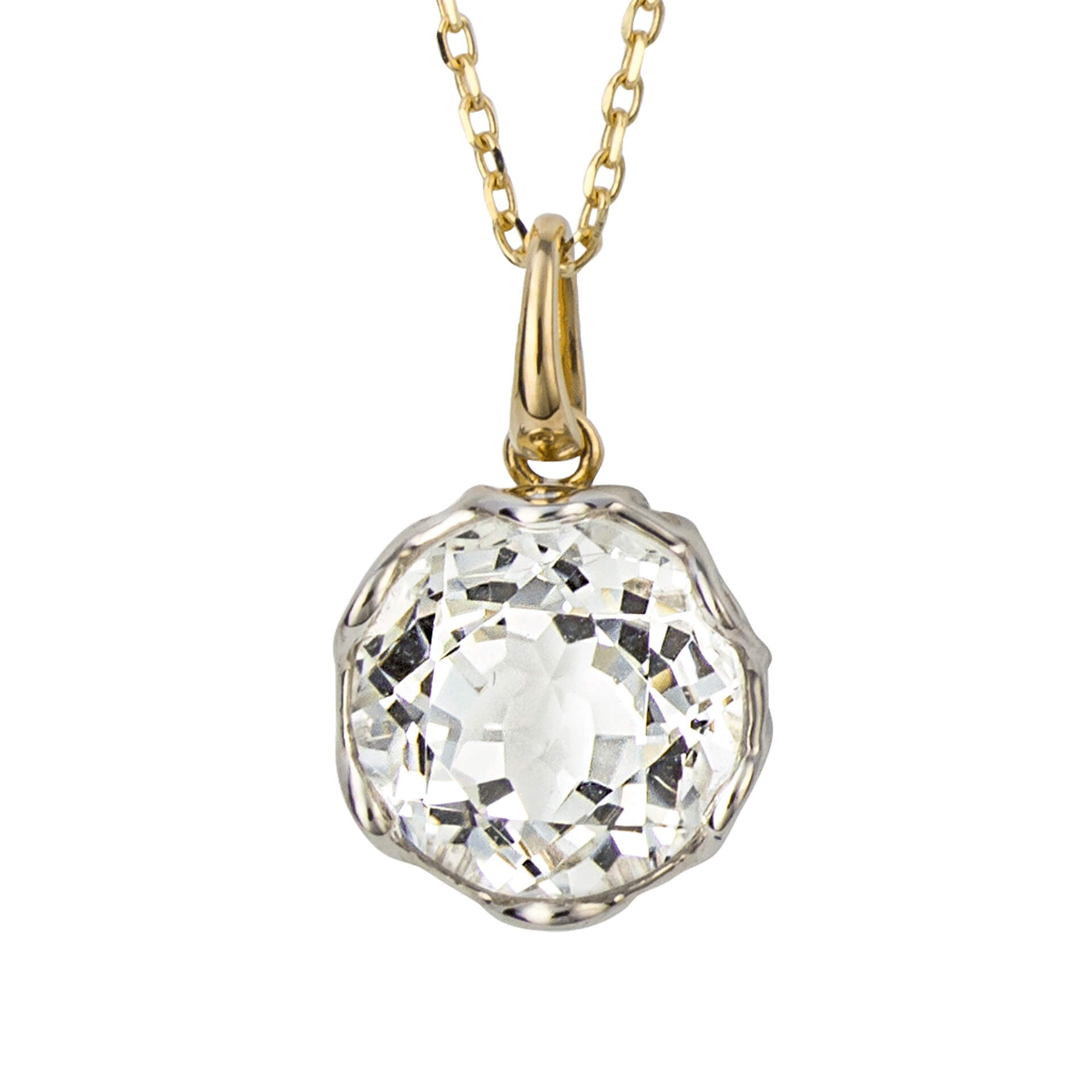 Round White Topaz Pendant