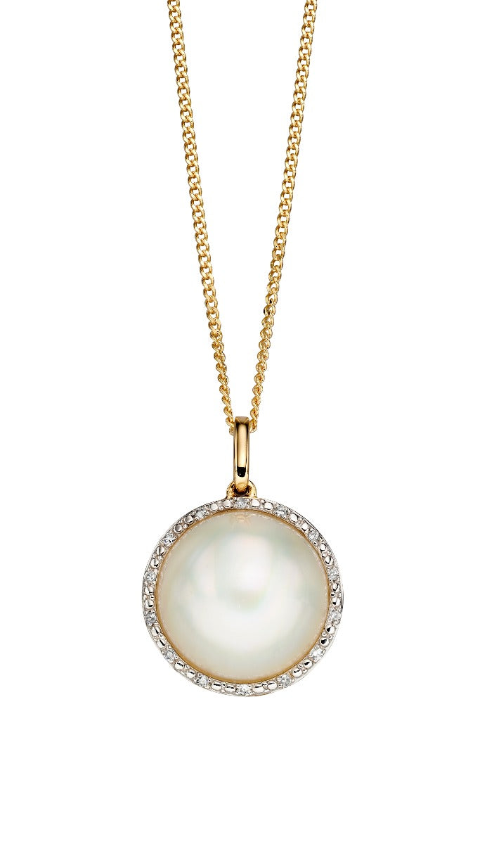 Mabe Pearl and Diamond Pendant