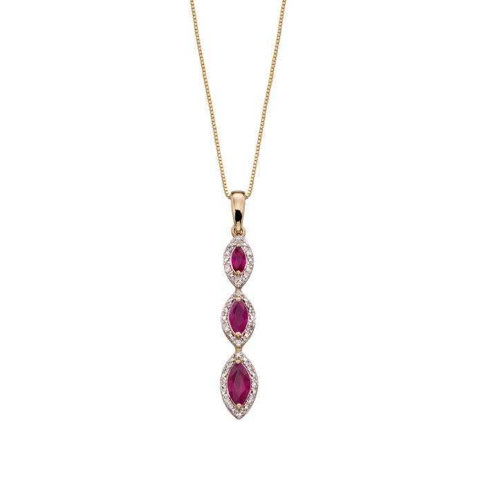 Marquise Triple Drop Pendant