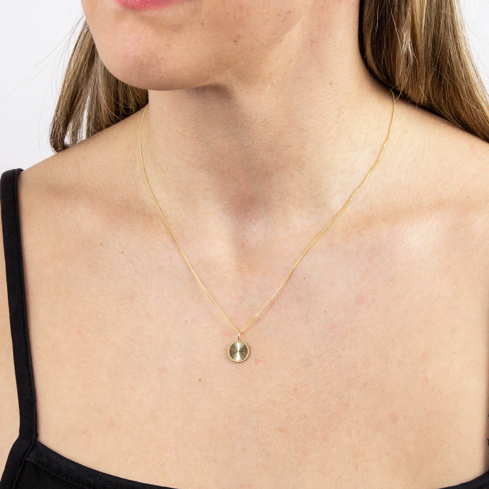 Granulation and Brushed Surface Disc Pendant