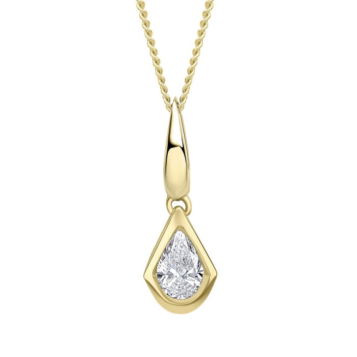 Pear Cut Knife Edge Pendant