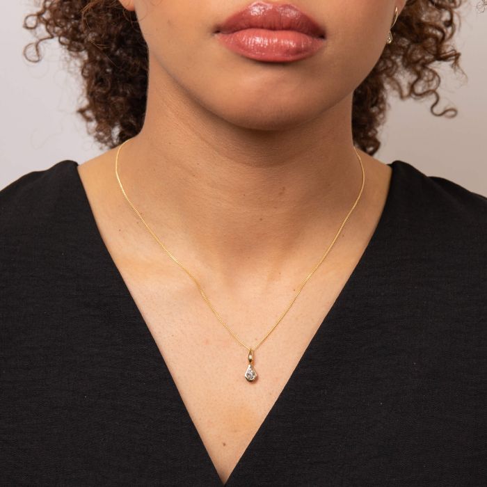 Pear Cut Knife Edge Pendant