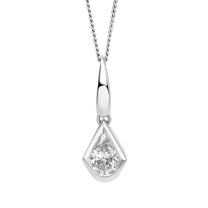 Pear Cut Knife Edge Pendant