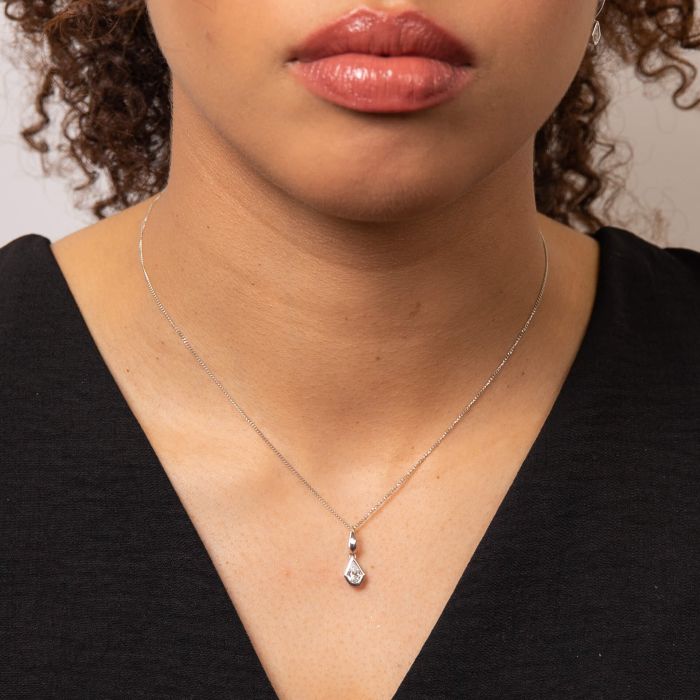 Pear Cut Knife Edge Pendant
