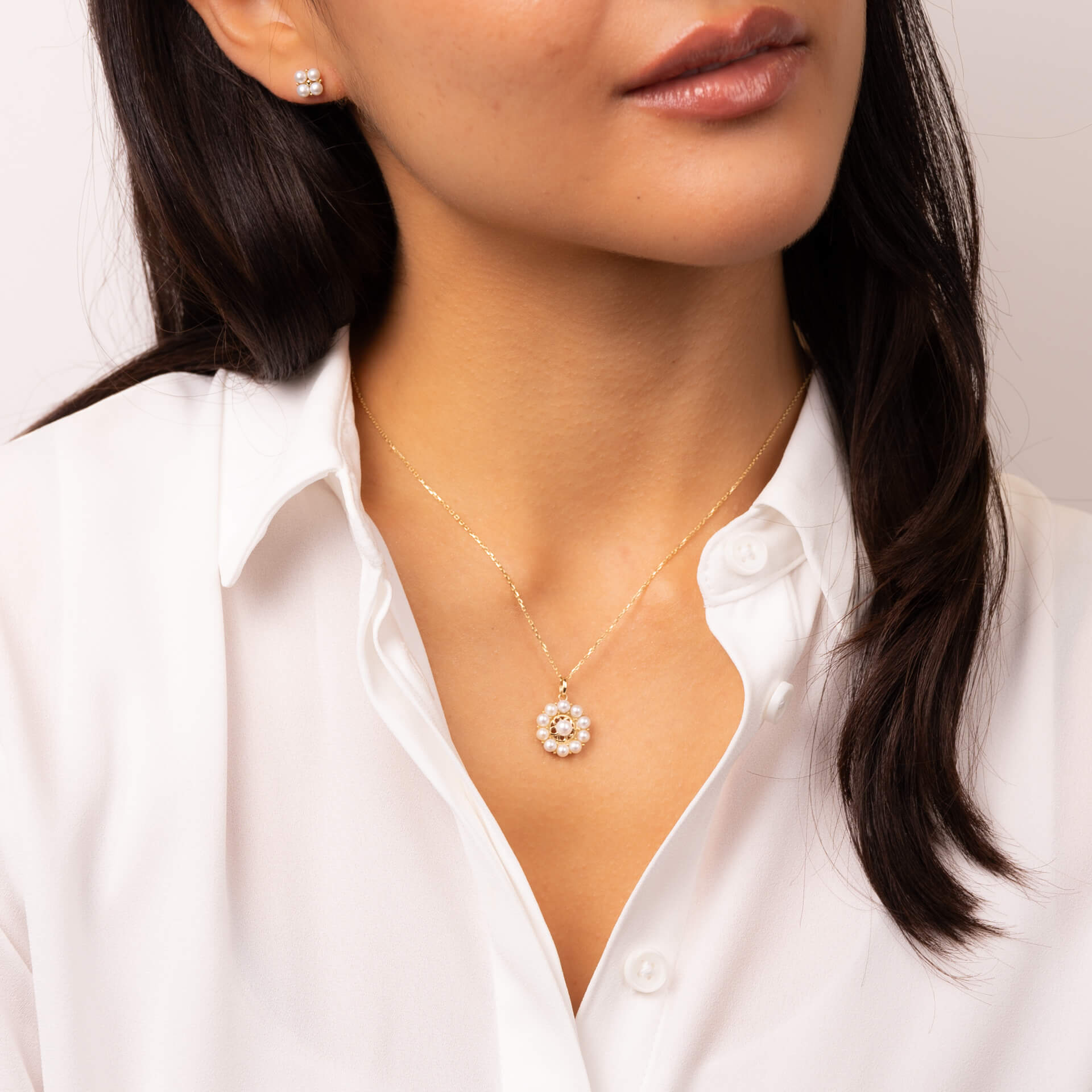 Floral Freshwater Pearl Pendant