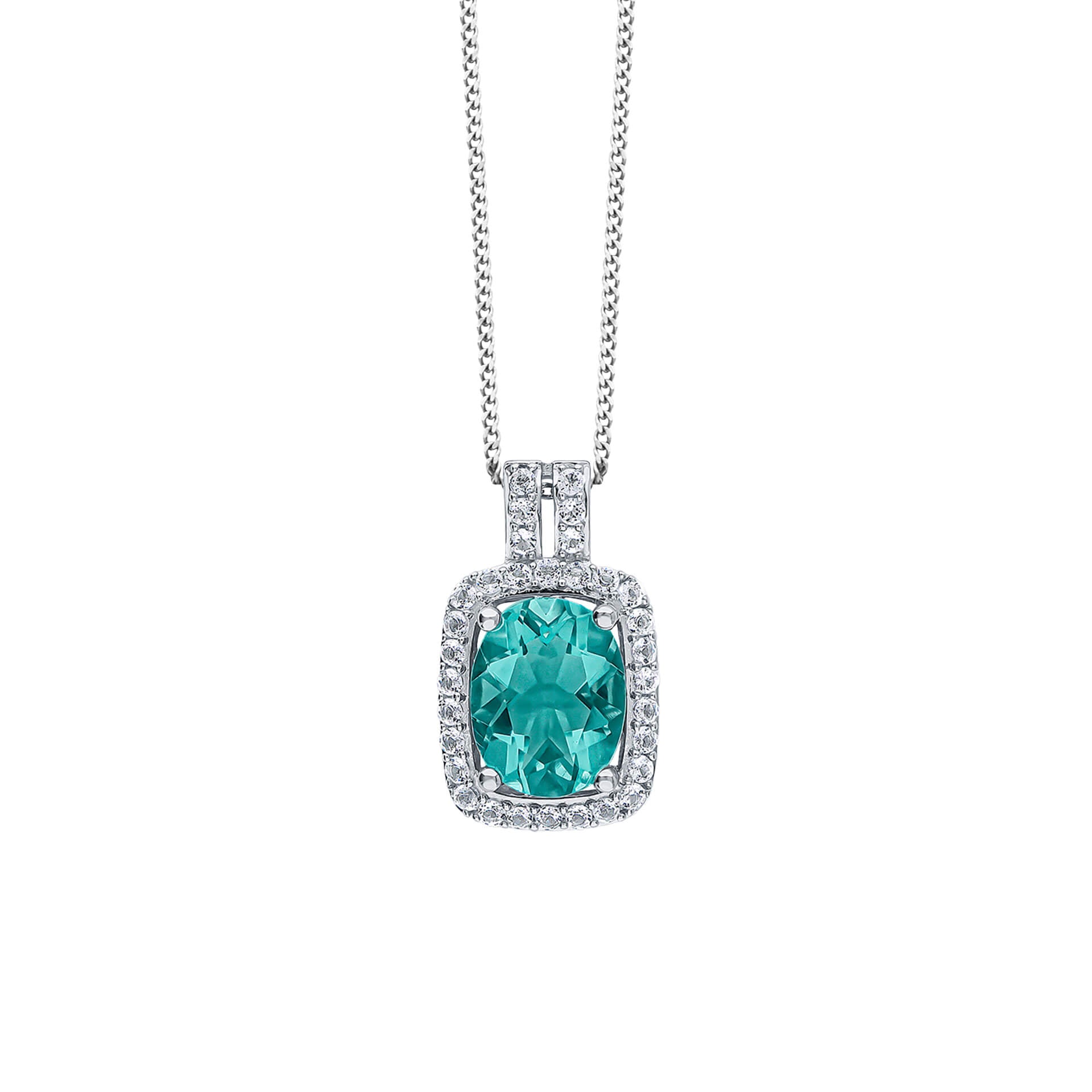 Blue Fluorite and White Topaz Pendant