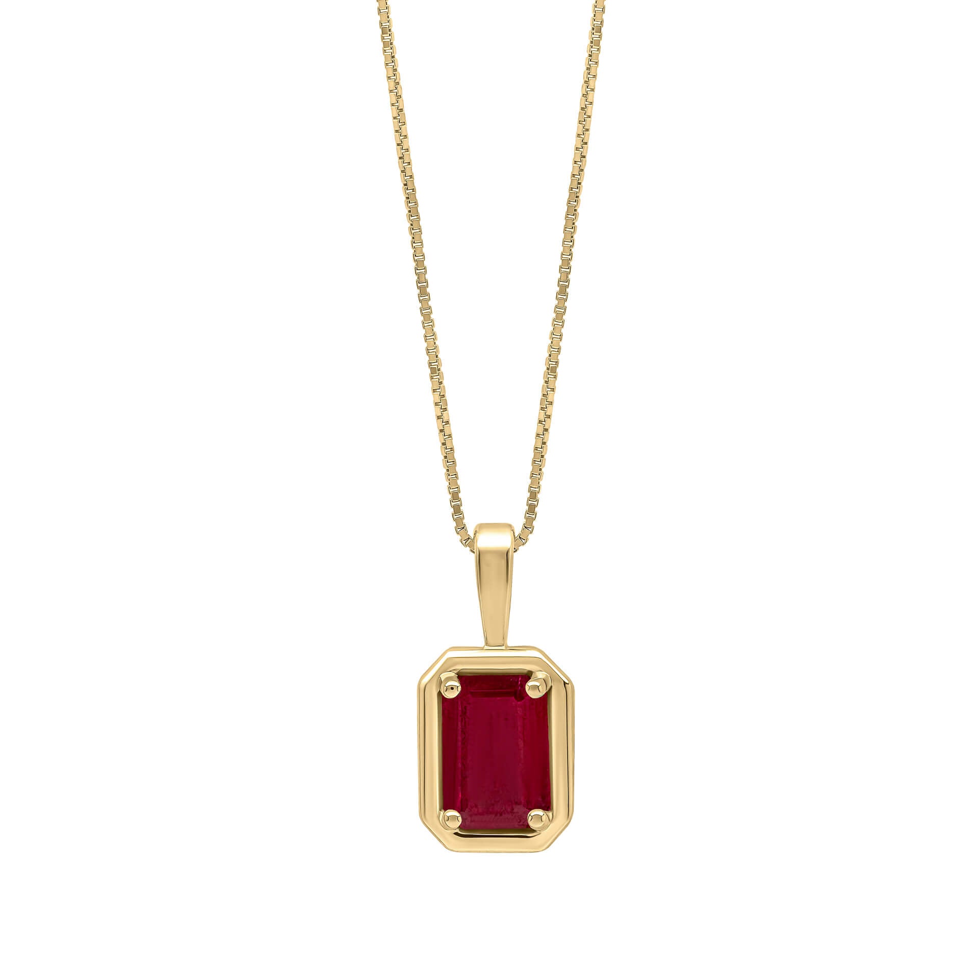 Chunky Border Precious Stone Pendant