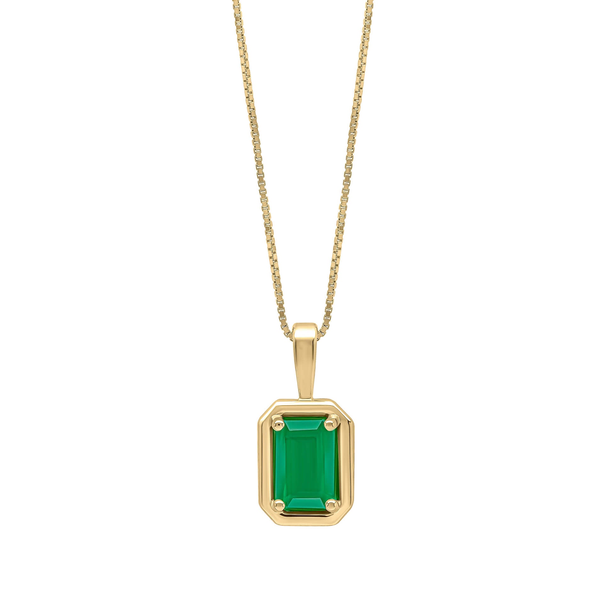 Chunky Border Precious Stone Pendant