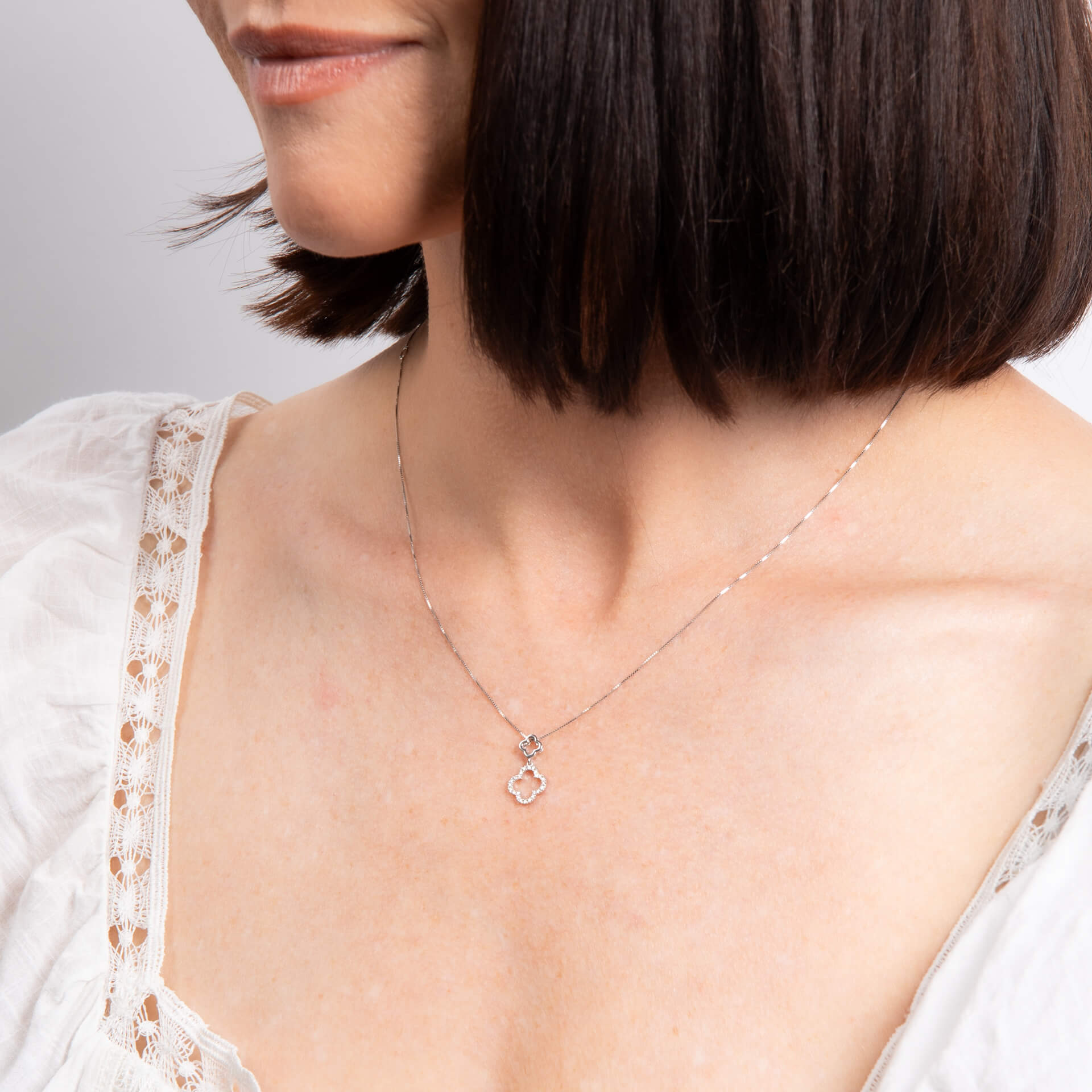 Diamond Quatrefoil Pendant