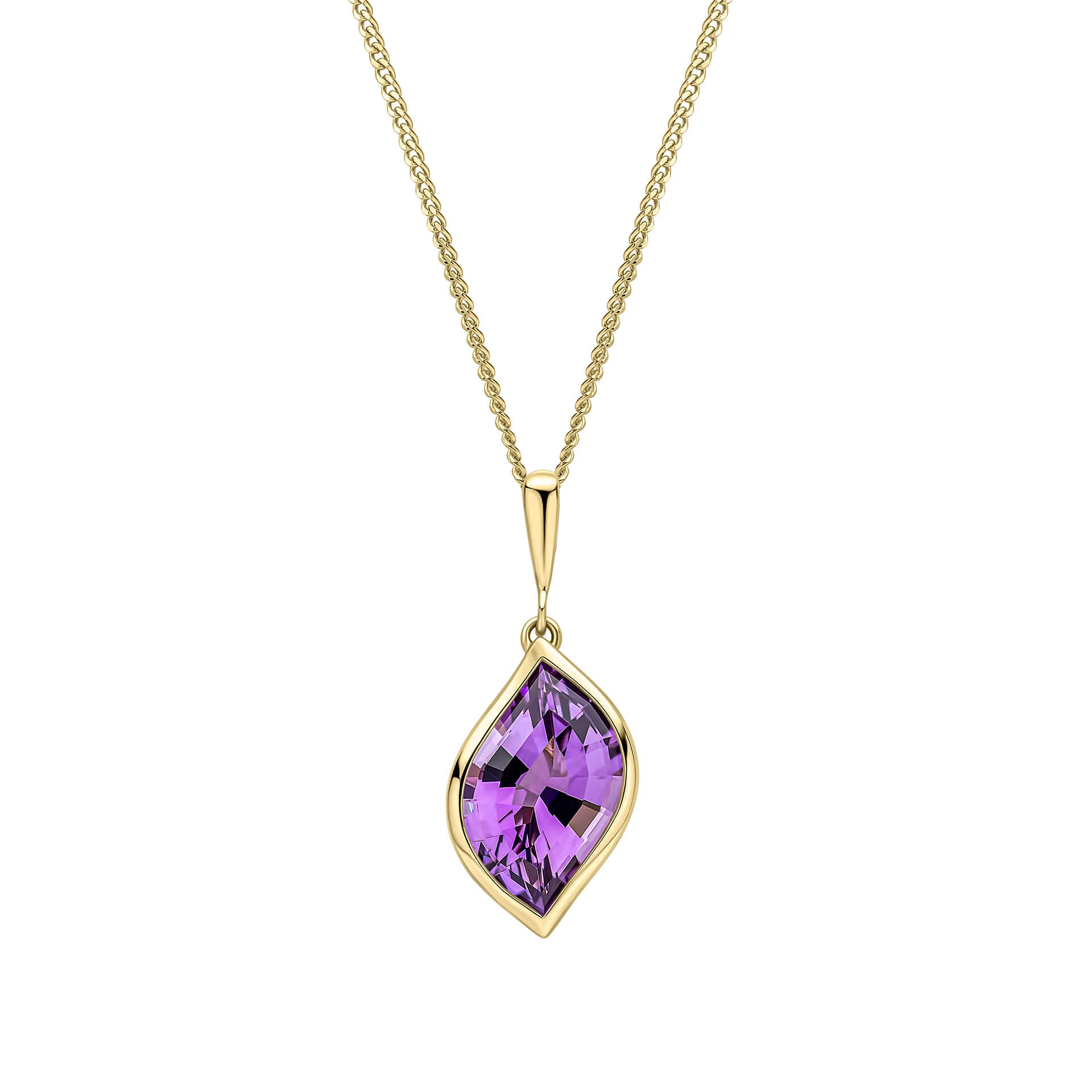 Flame Cut Amethyst Pendant