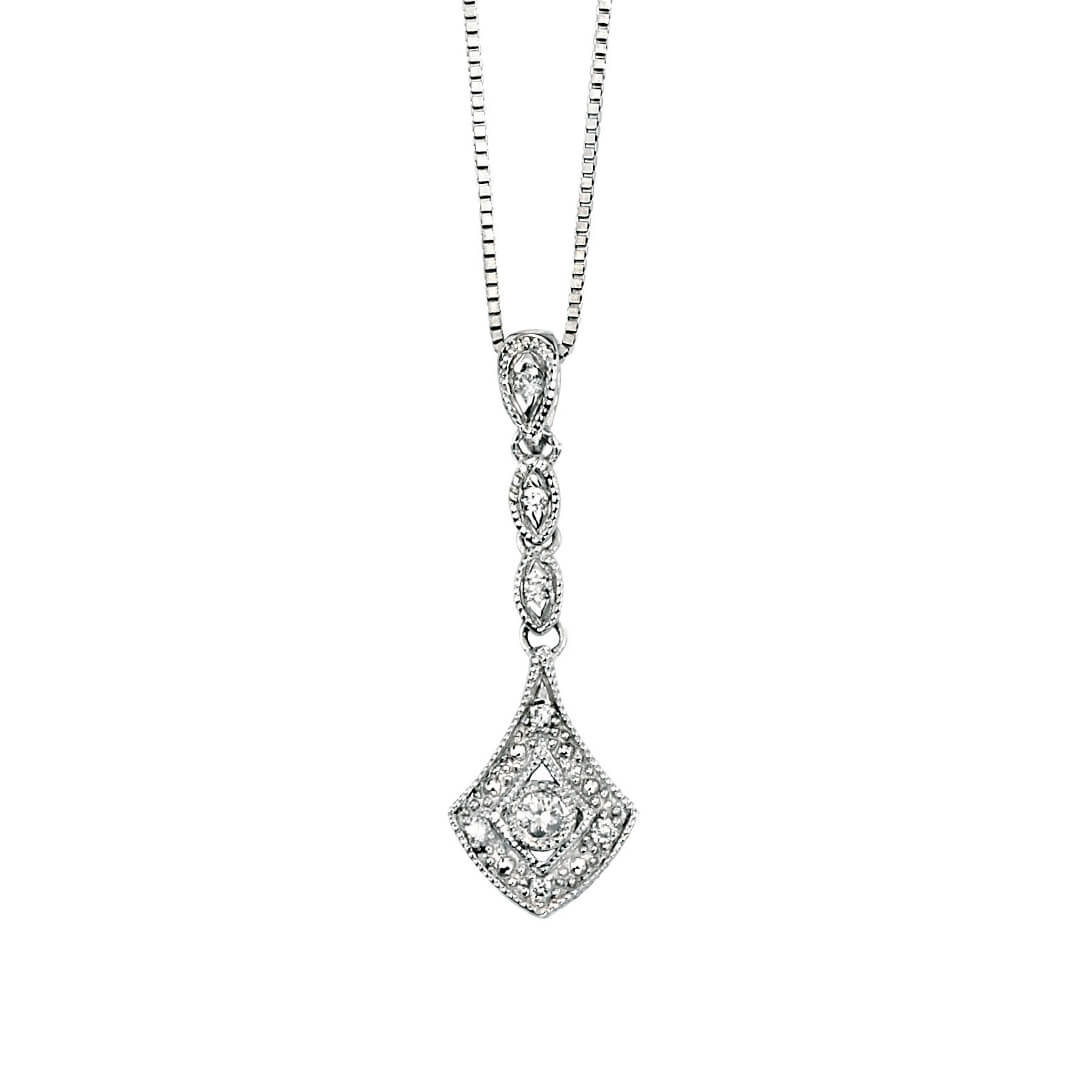 Vintage Drop Pendant with Diamond